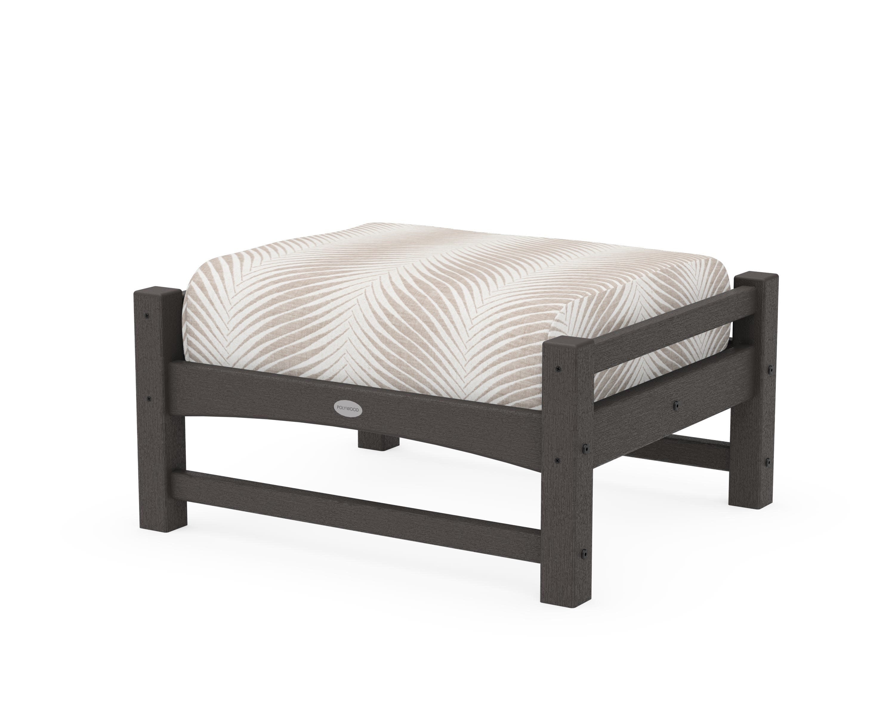 Club Ottoman in Vintage Coffee / Clock Out Cloud