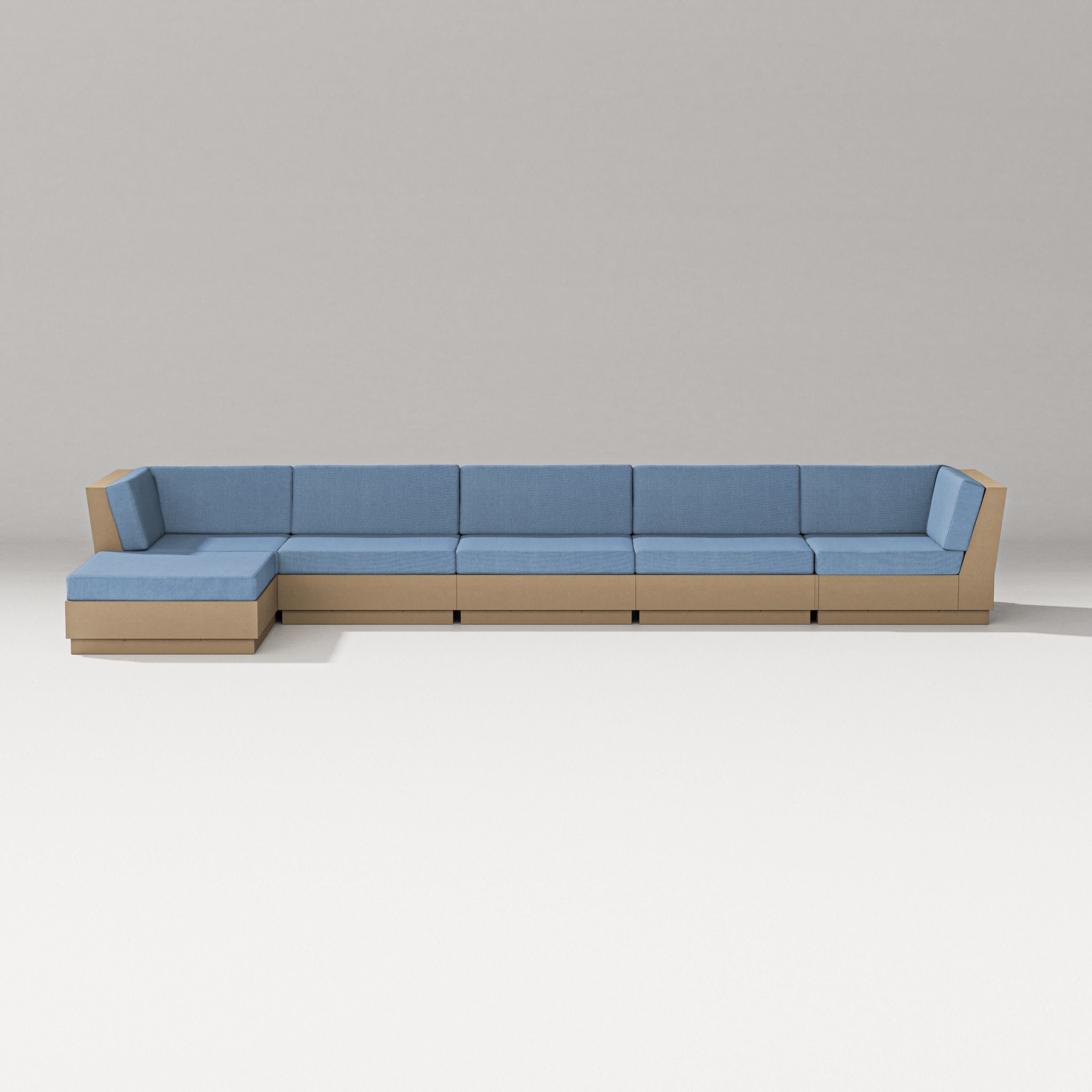 Elevate 6-Piece Chaise Sectional in Vintage Sahara / Sky Blue