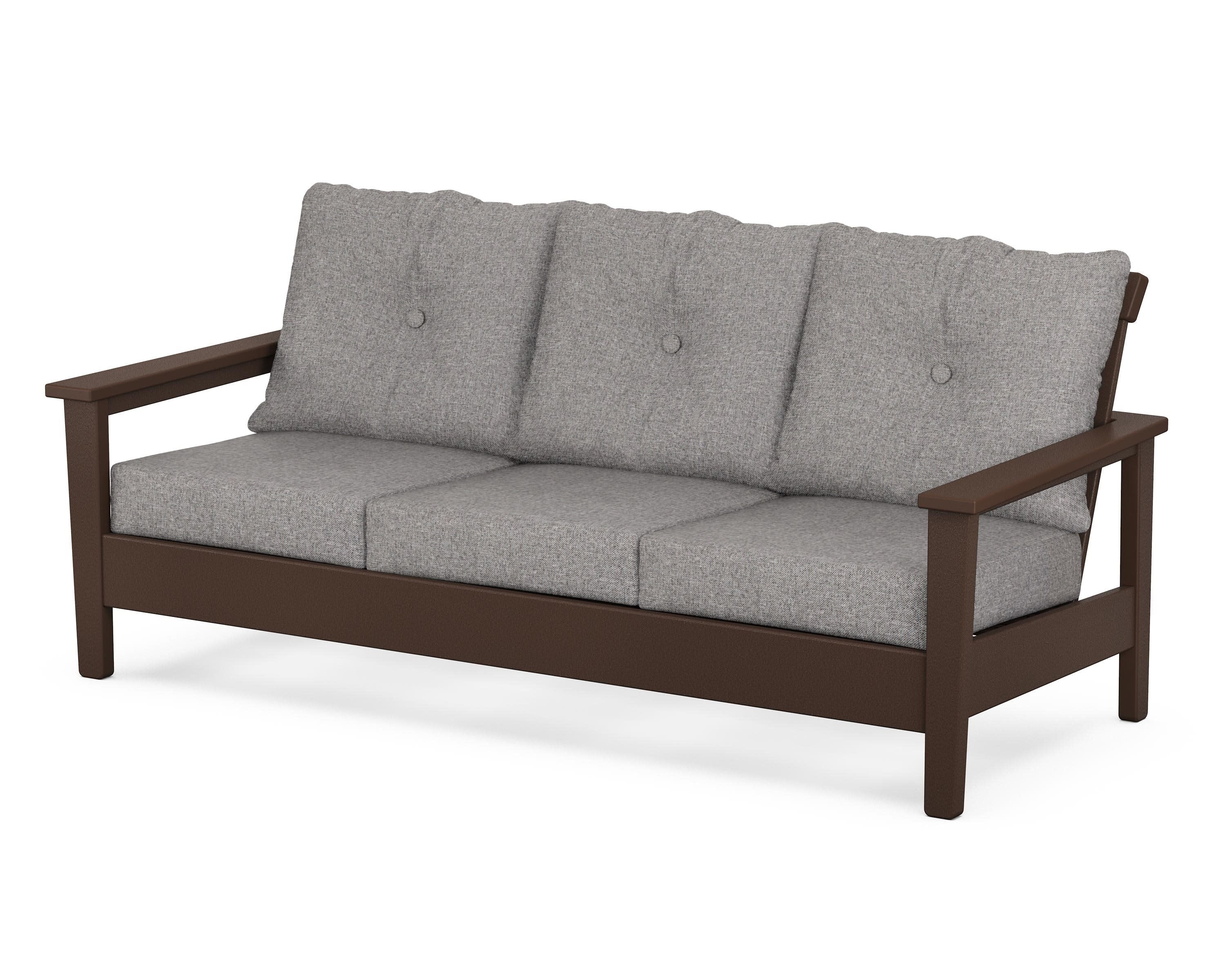 Prescott Deep Seating Sofa in Mahogany / Grey Mist