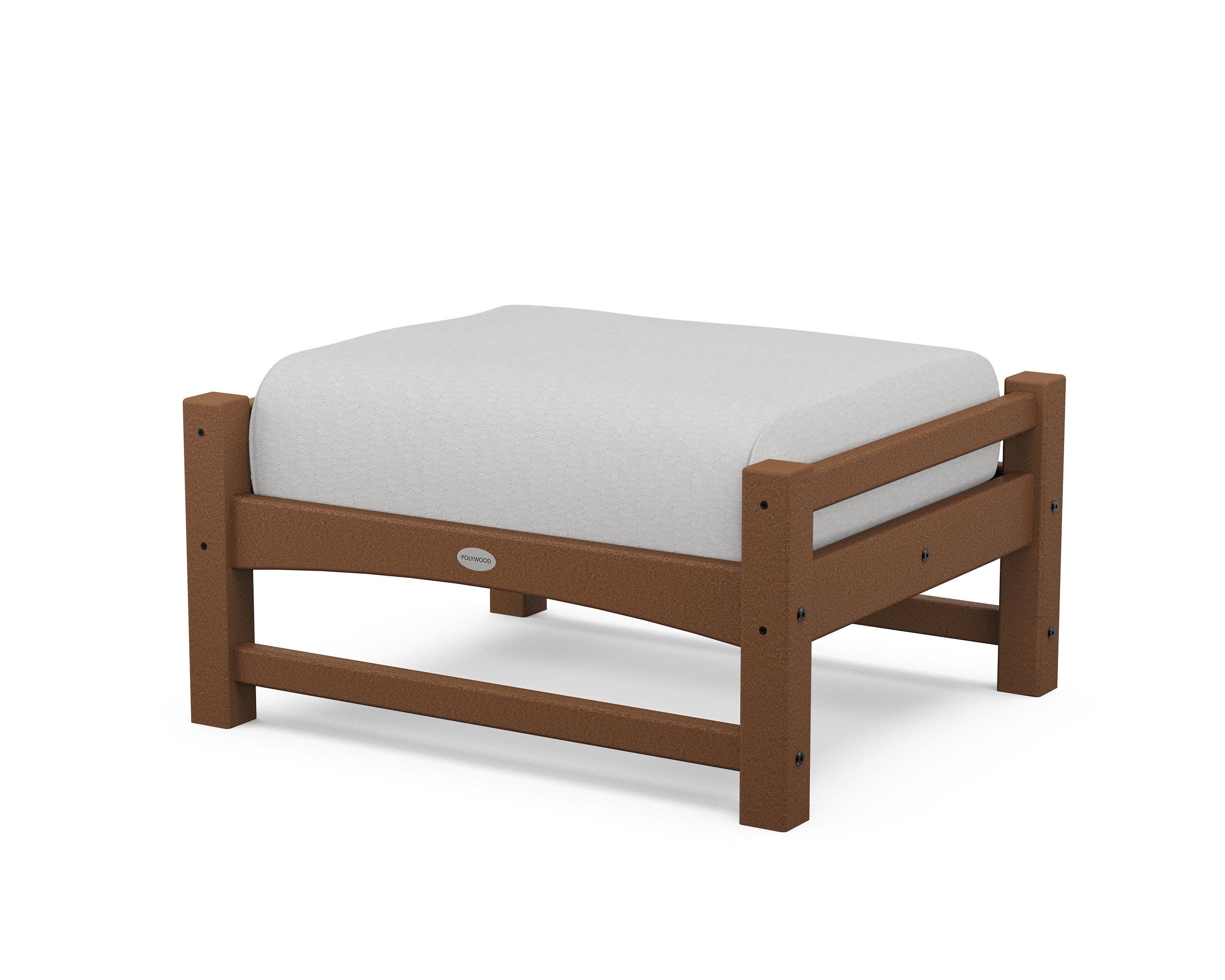 Club Ottoman in Teak / Diamond in the Rough