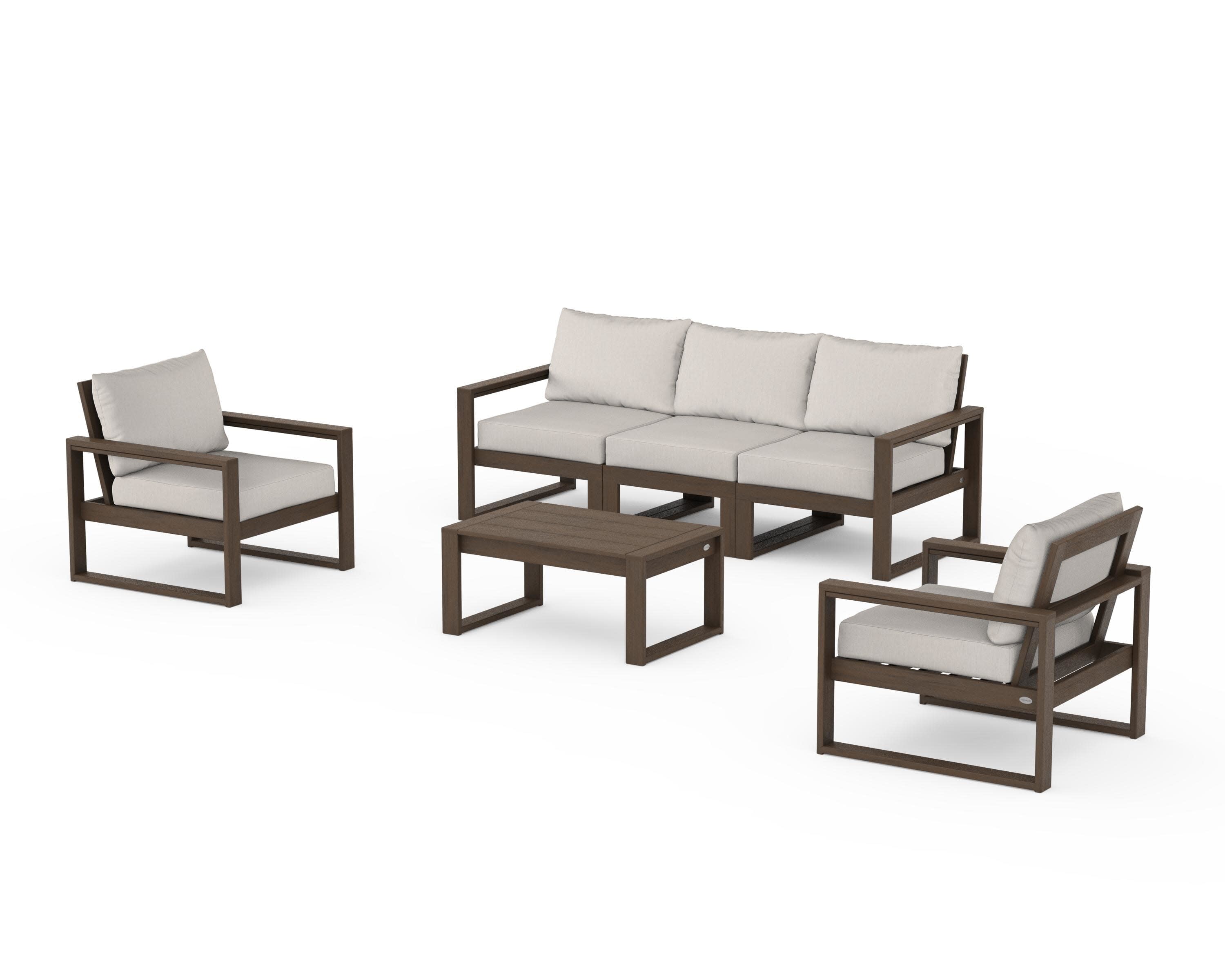 EDGE Sectional 4-Piece Deep Seating Set with Sofa in Kona / Cast Ash