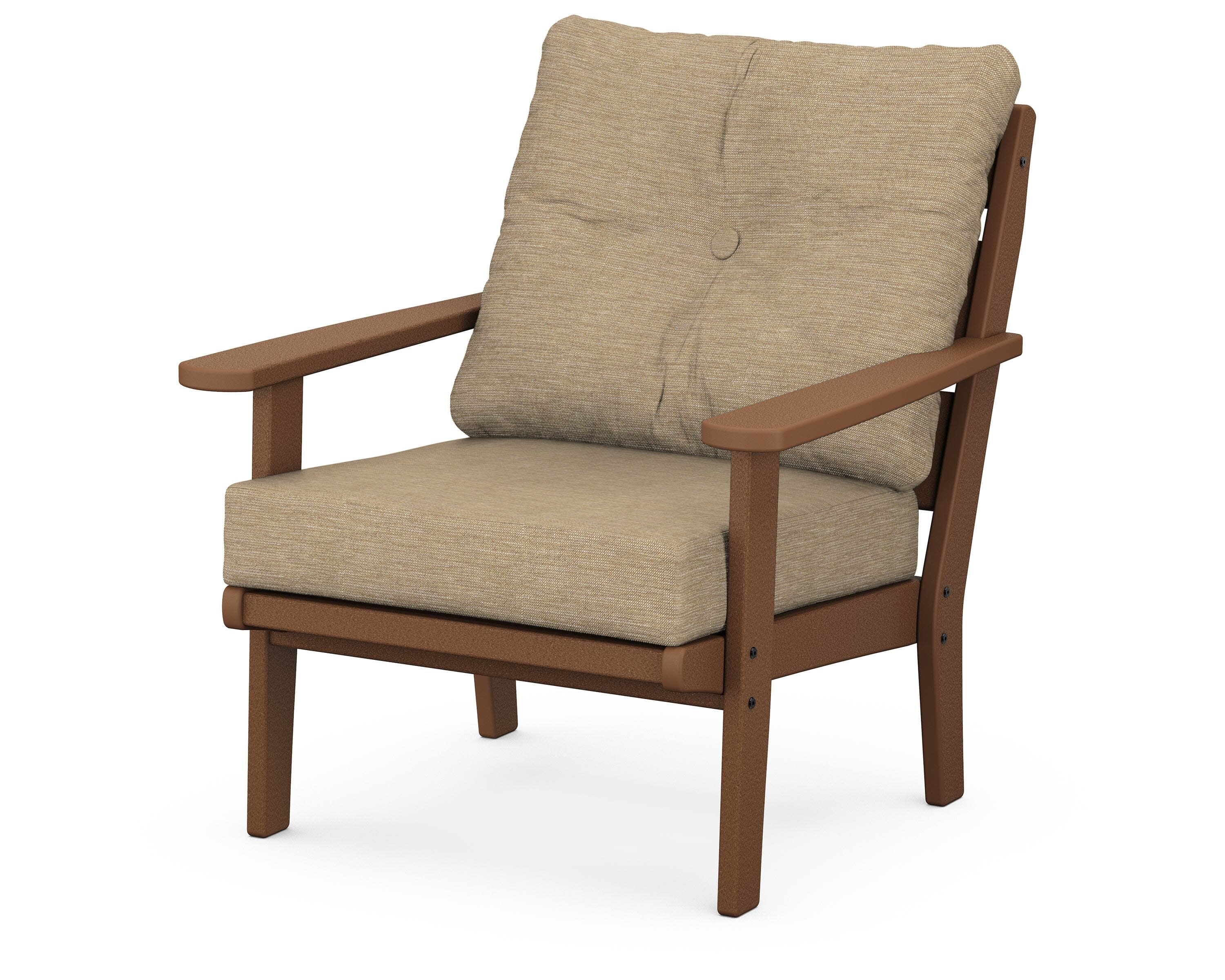 Lakeside Deep Seating Chair in Teak / Charmer Desert