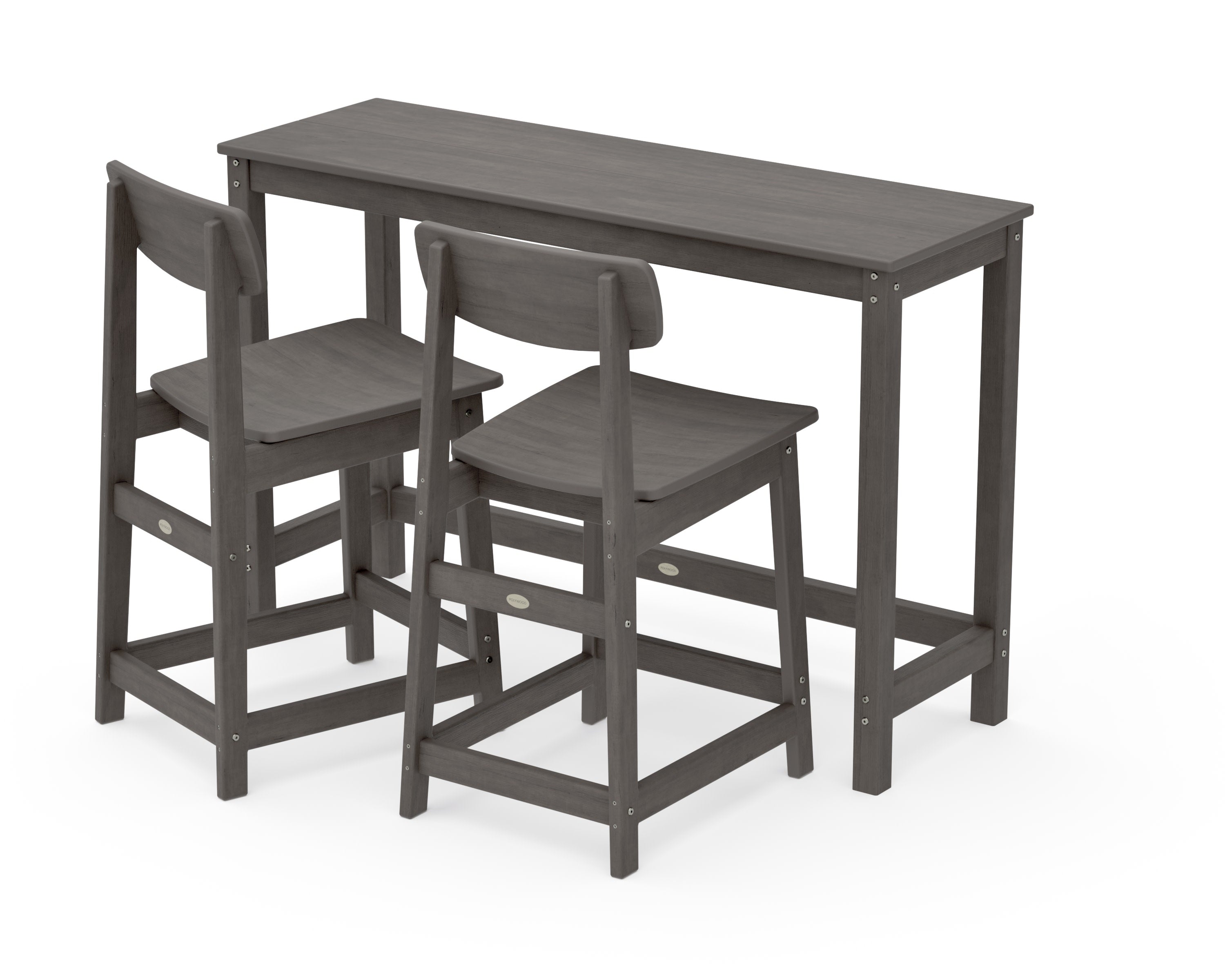 Modern Studio Urban Counter Chair 3-Piece Balcony Set in Driftwood