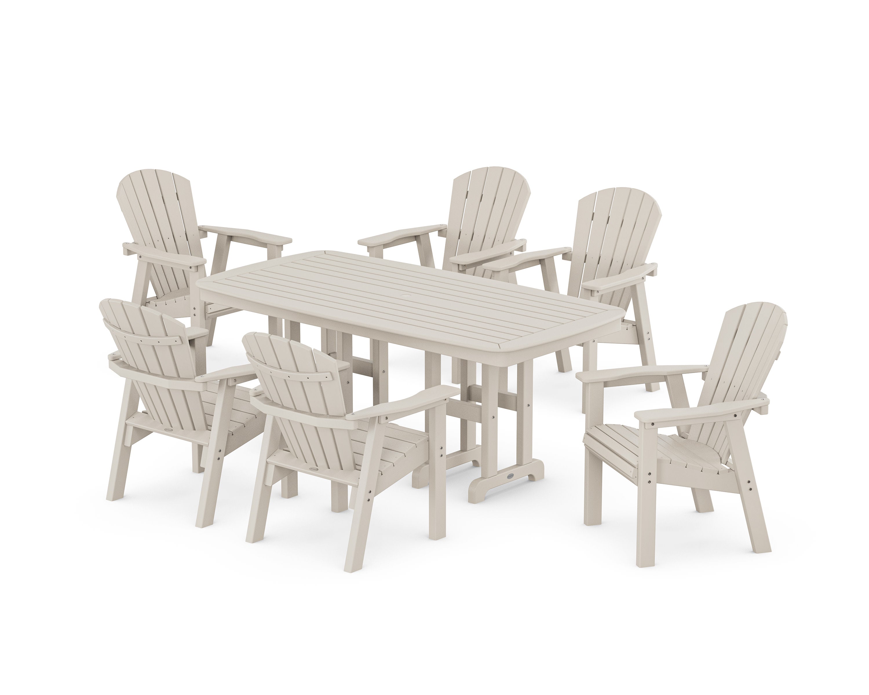 Seashell 7-Piece Dining Set in Sand