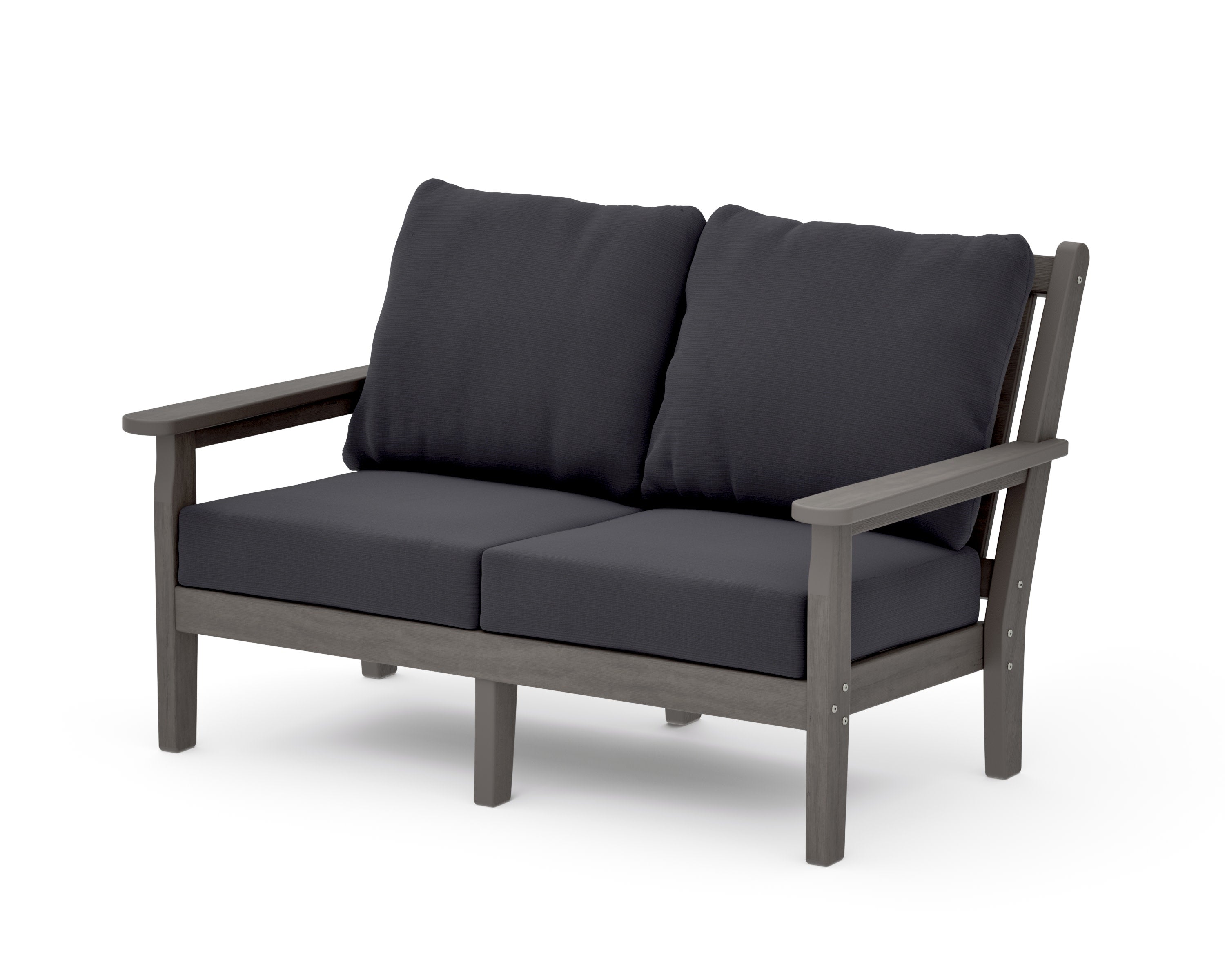 Chippendale Deep Seating Loveseat in Driftwood / Midnight Linen