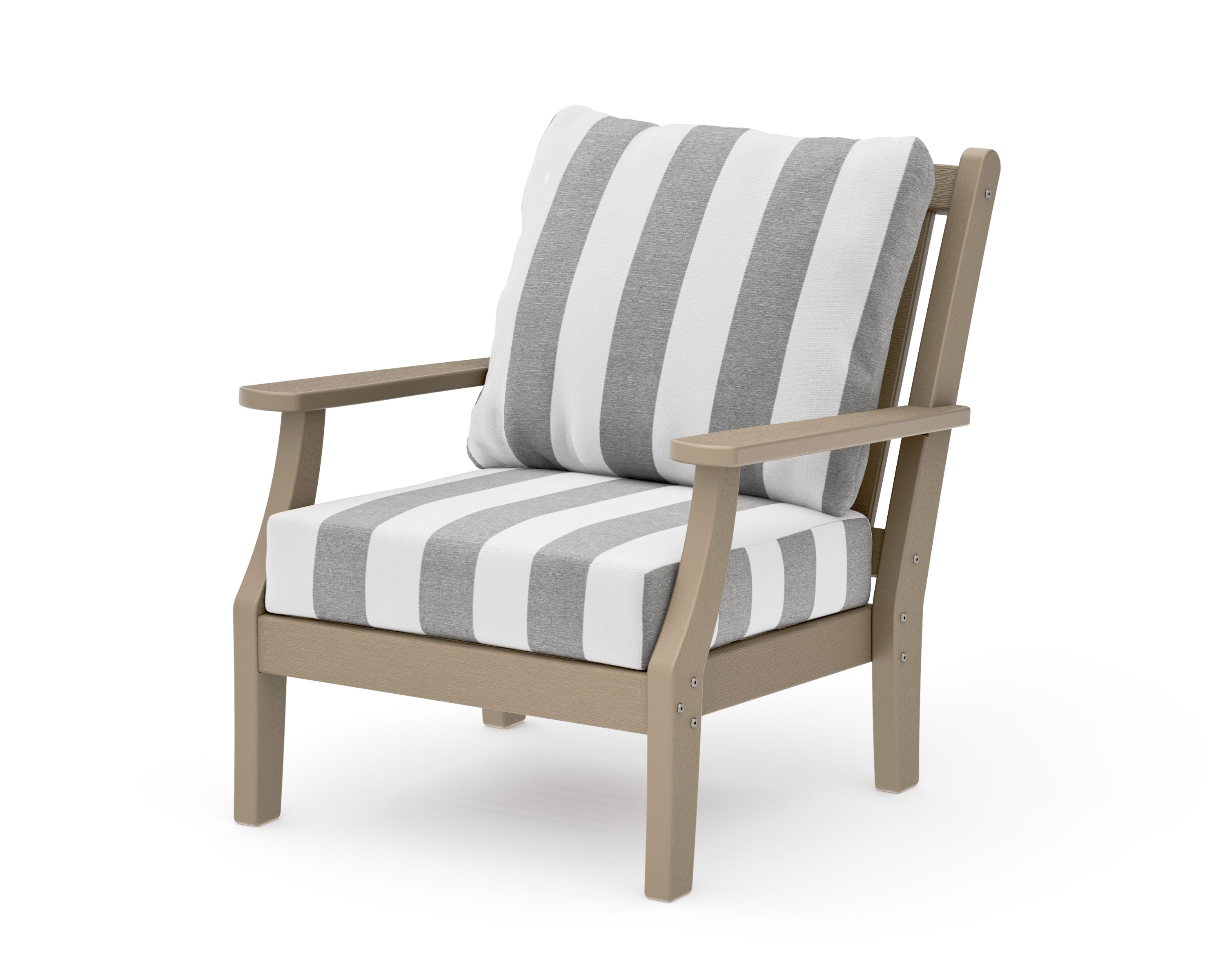 Wovendale Deep Seating Chair in Vintage Sahara / Cabana Stripe Grey Mist
