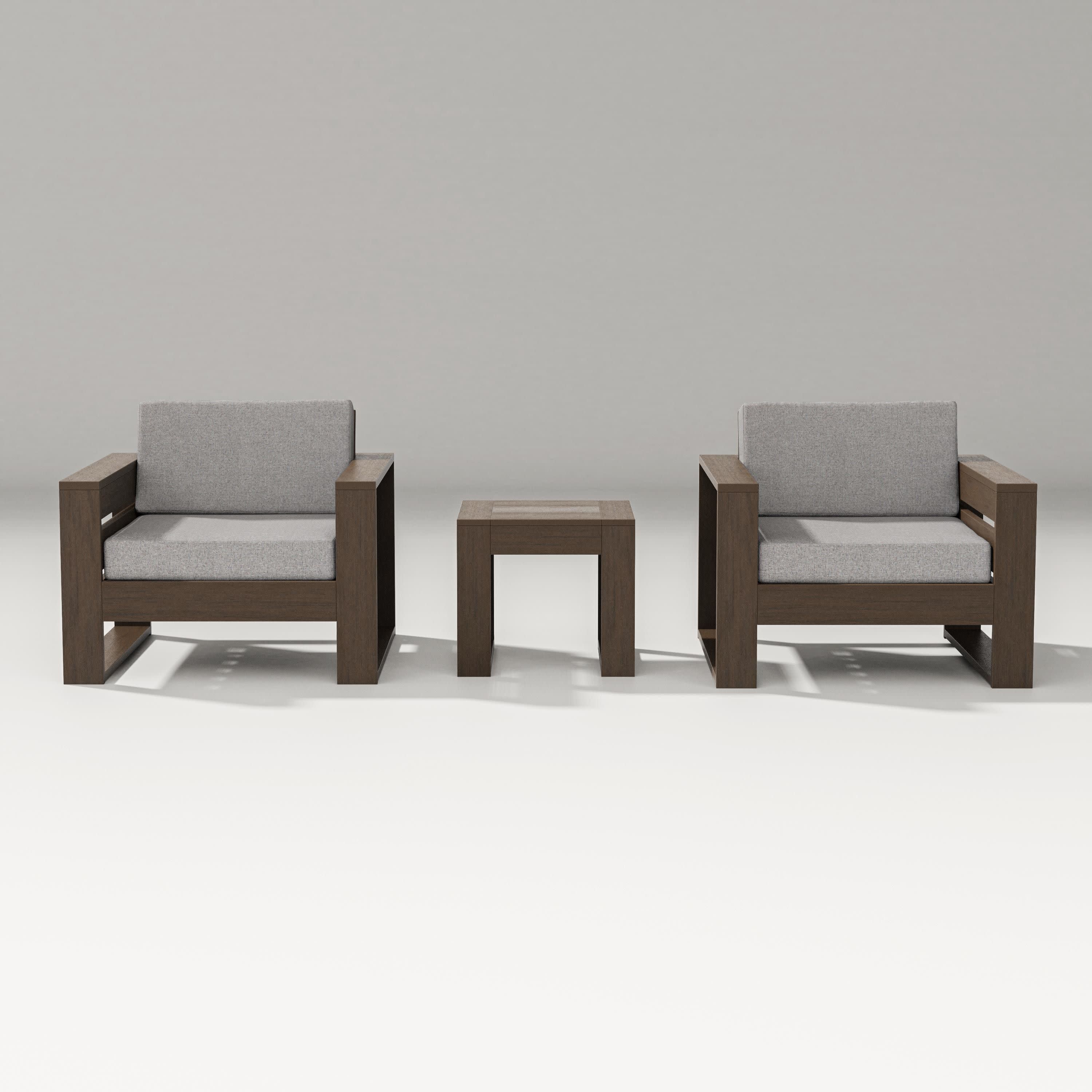 Latitude 3-Piece Lounge Chair Set in Kona / Grey Mist