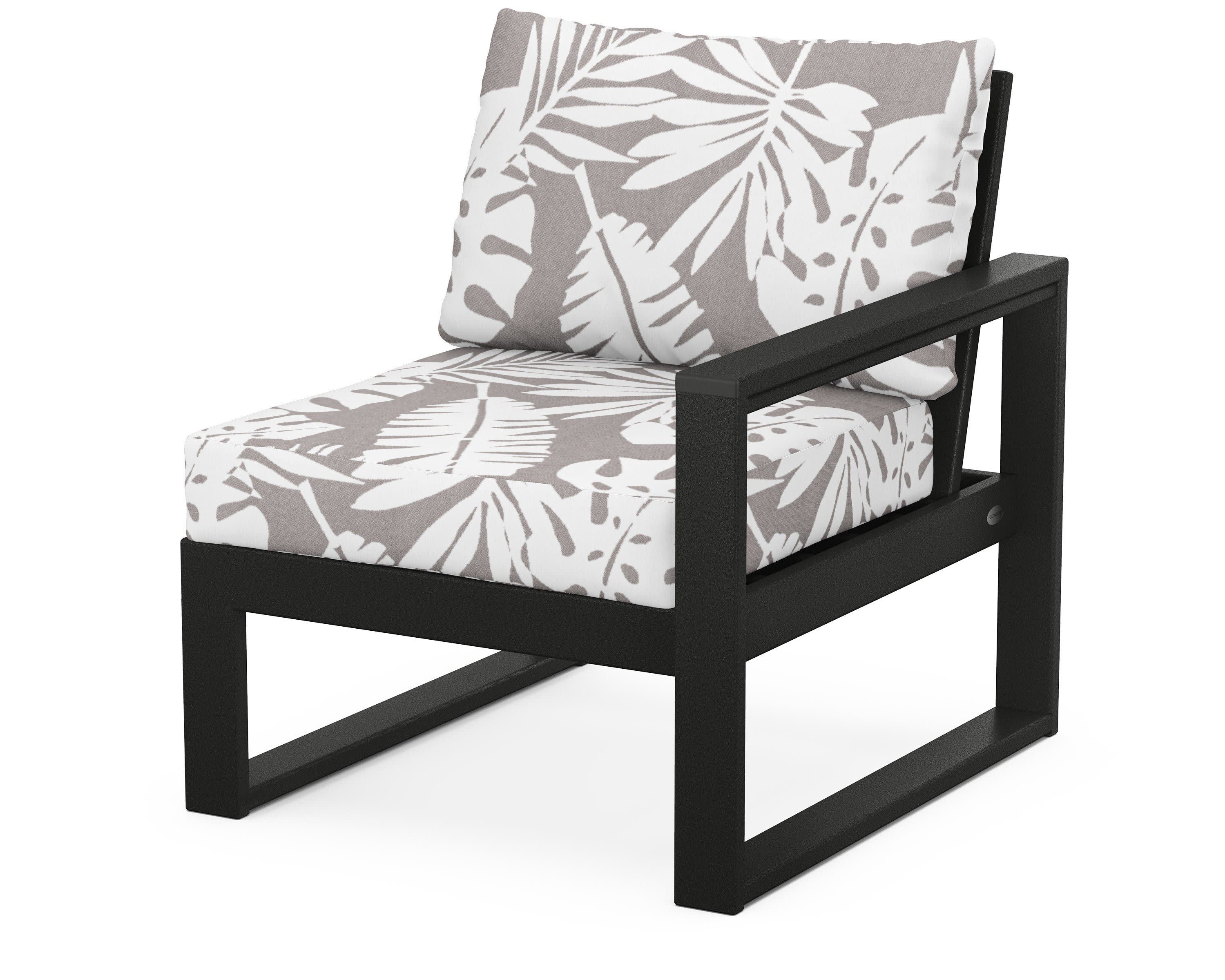 EDGE Modular Right Arm Chair in Black / Leaf Grey Mist