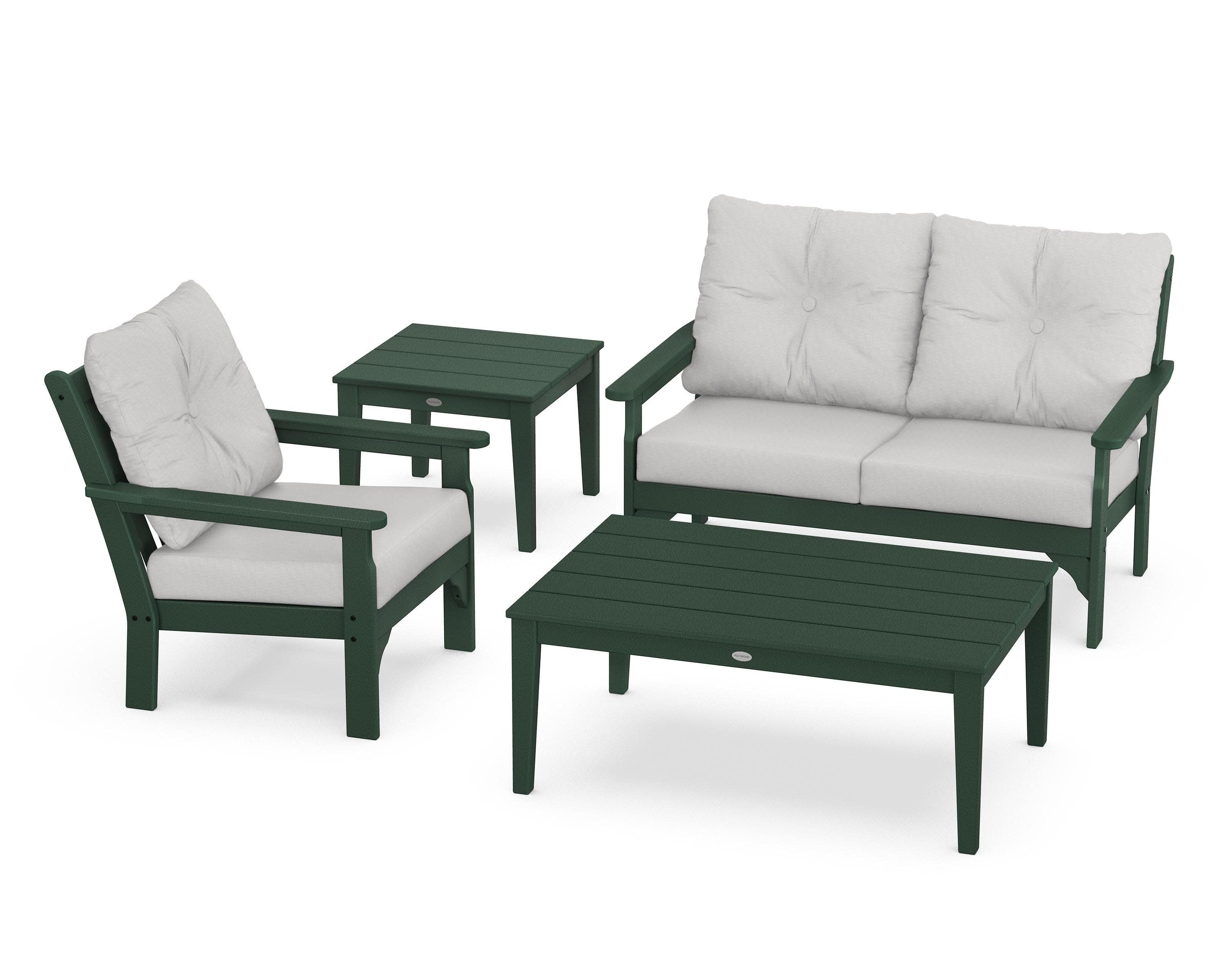 Vineyard 4-Piece Deep Seating Set in Green / Diamond in the Rough