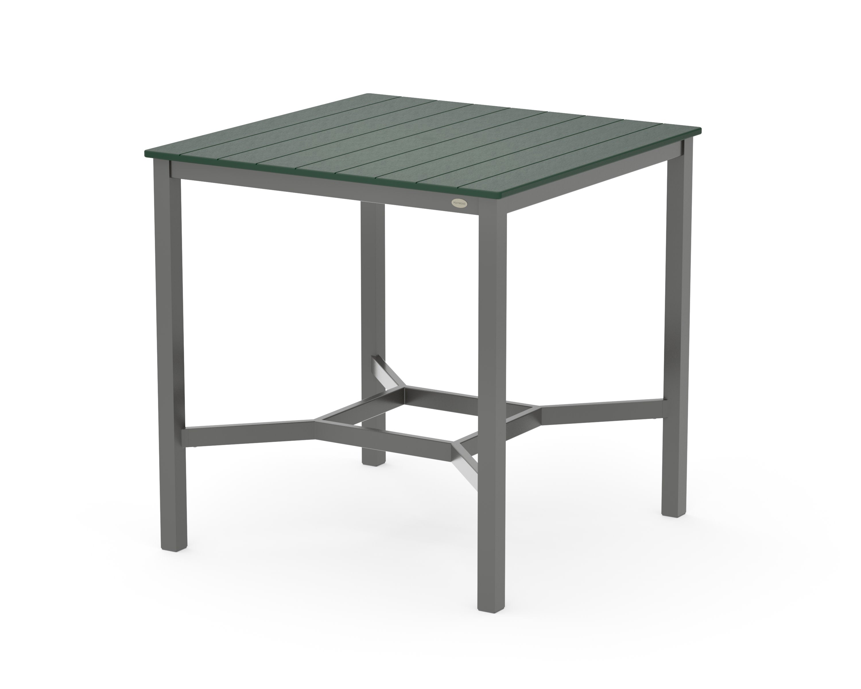 Main Street 42 x 42 Bar Table in Charcoal / Green