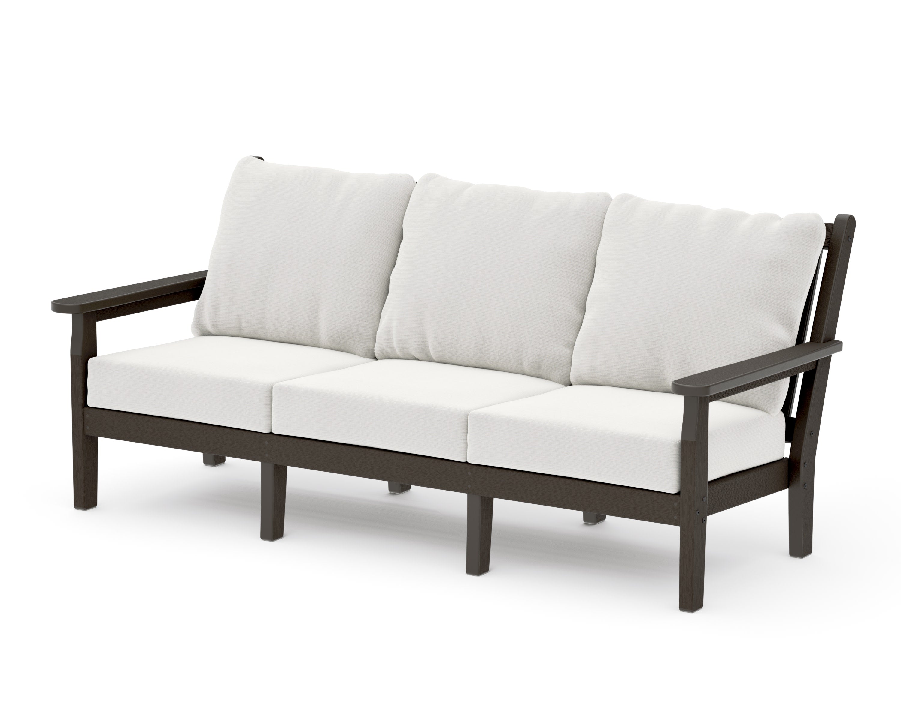Chippendale Deep Seating Sofa in Vintage Coffee / Natural Linen