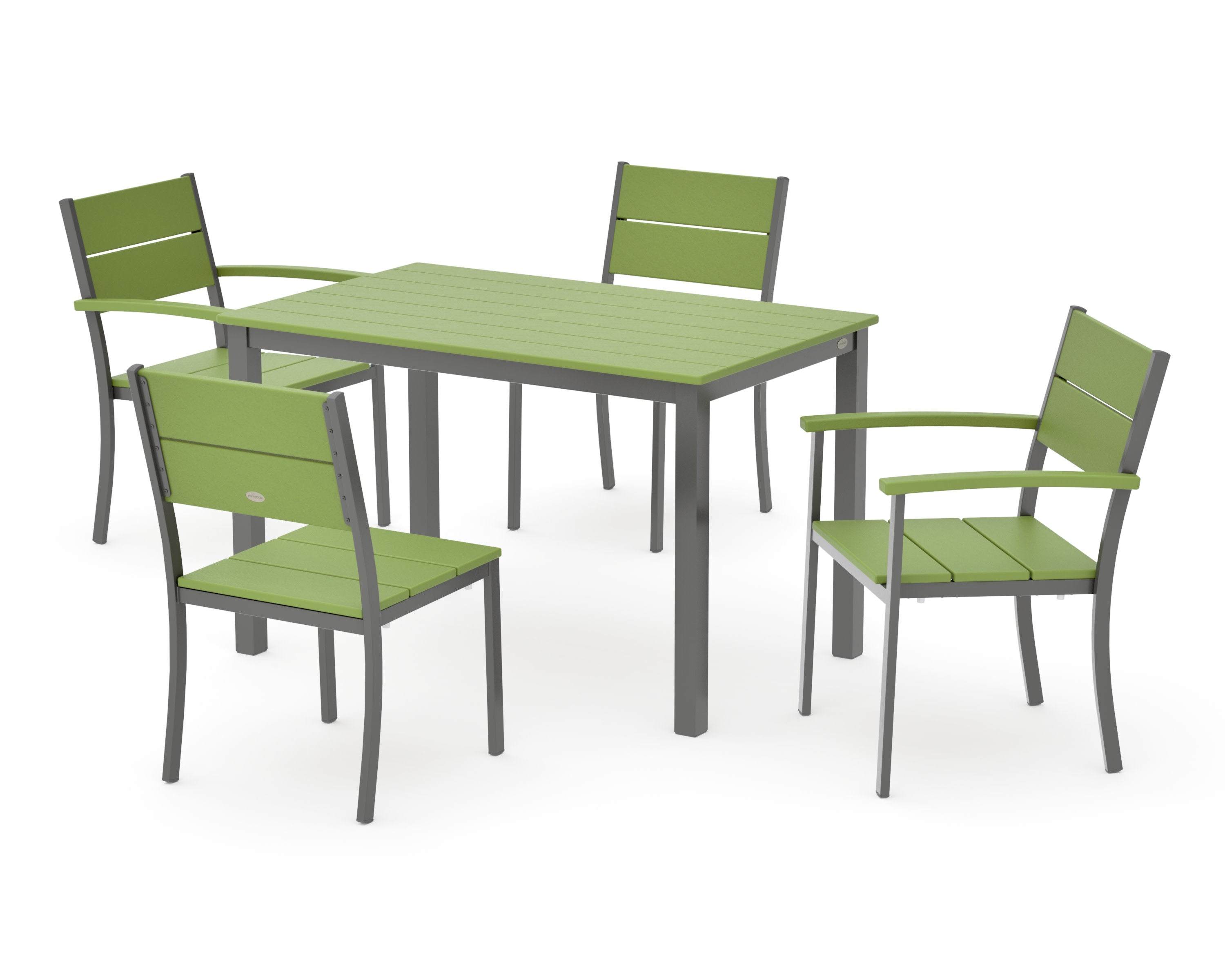 Main Street 5-Piece Dining Set in Charcoal / Lime