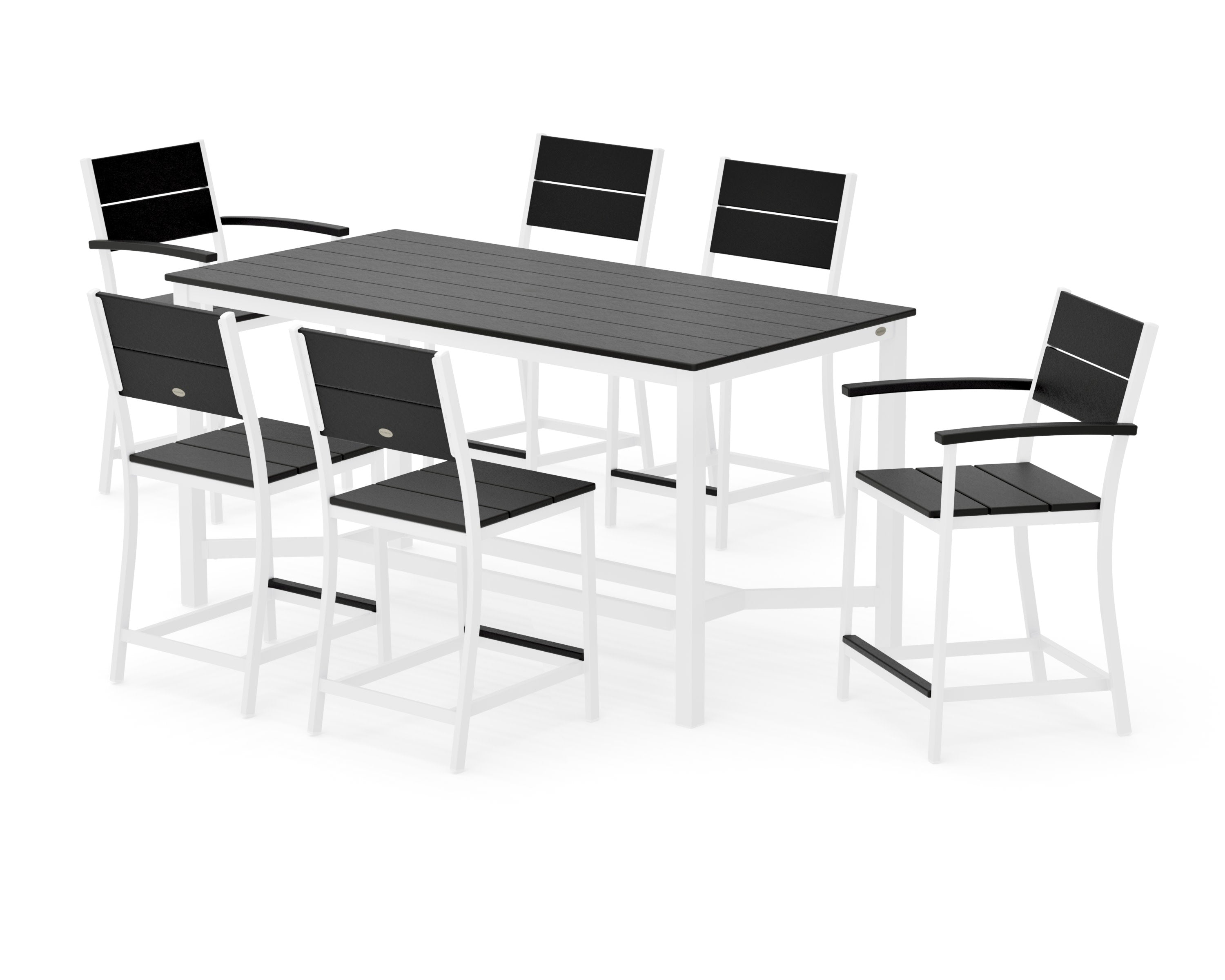 Main Street 7-Piece Counter Set in White / Black