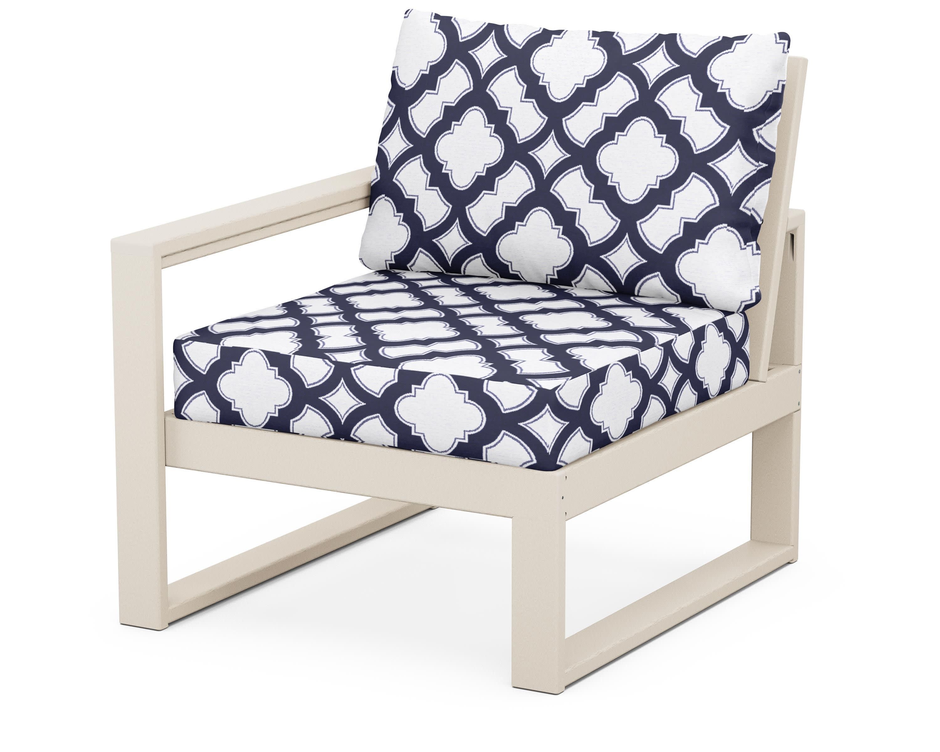 EDGE Modular Left Arm Chair in Sand / Trellis Navy