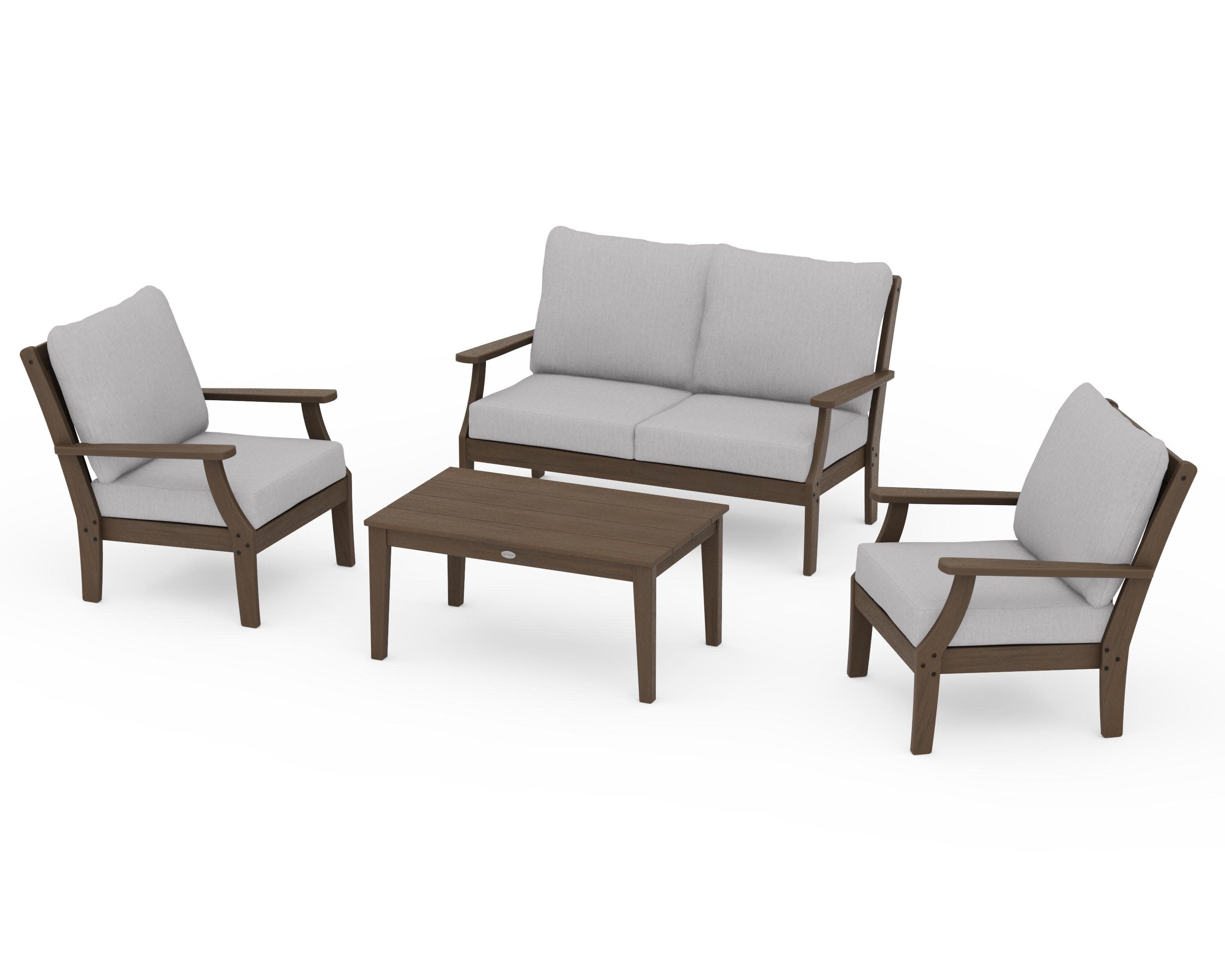 Braxton 4-Piece Deep Seating Chair Set in Kona / Granite
