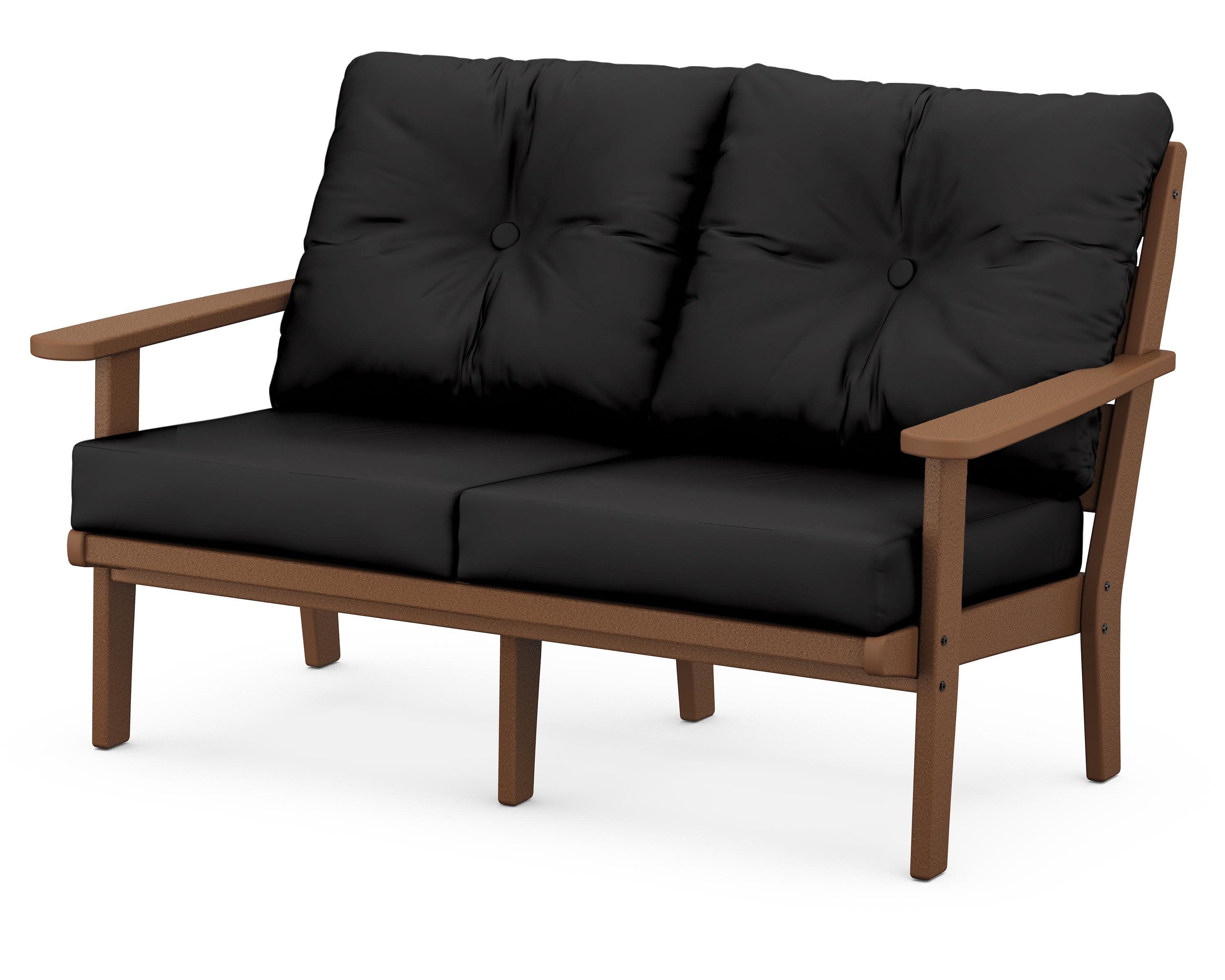 Lakeside Deep Seating Loveseat in Teak / Canvas Black