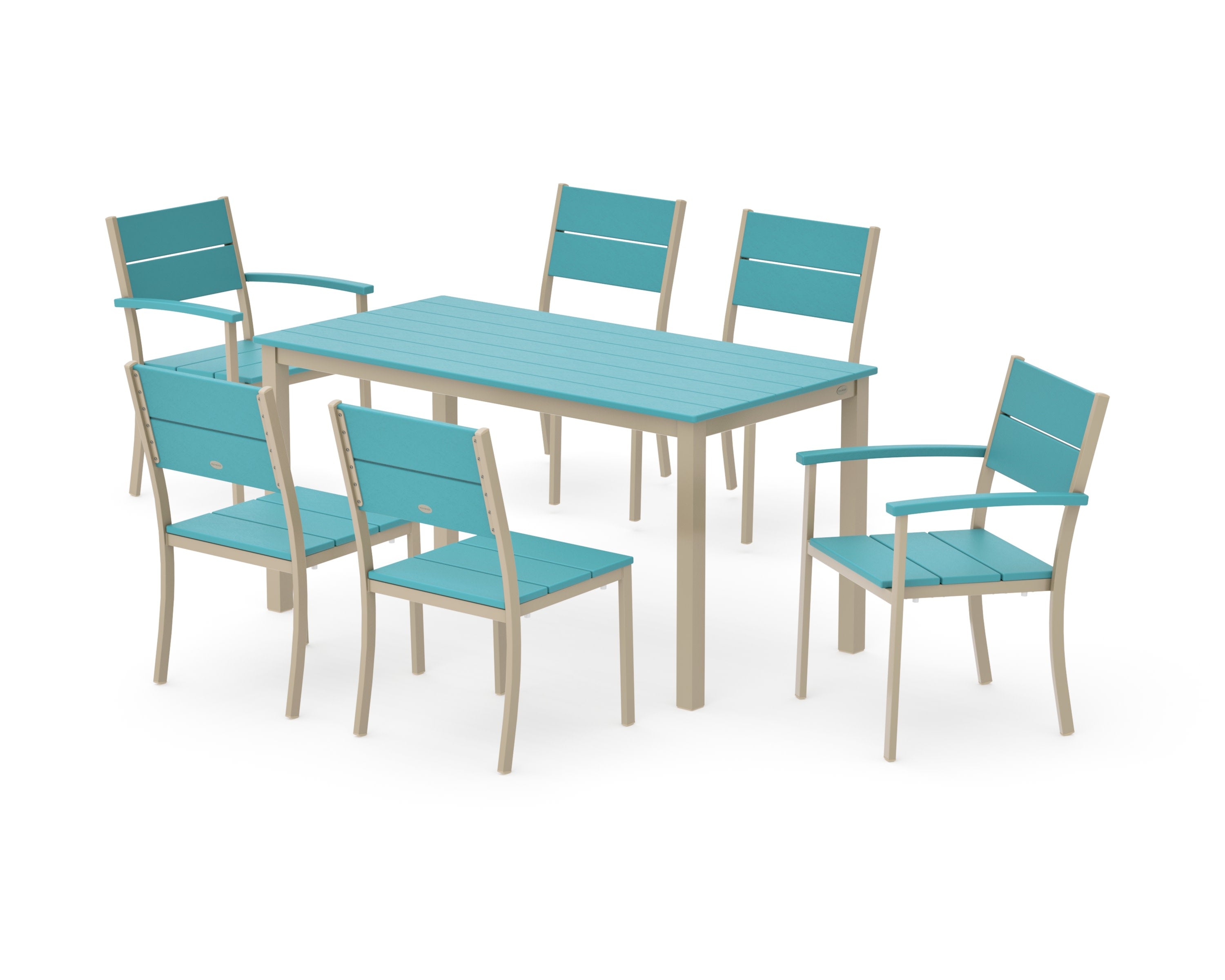 Main Street 7-Piece Dining Set in Sand / Aruba