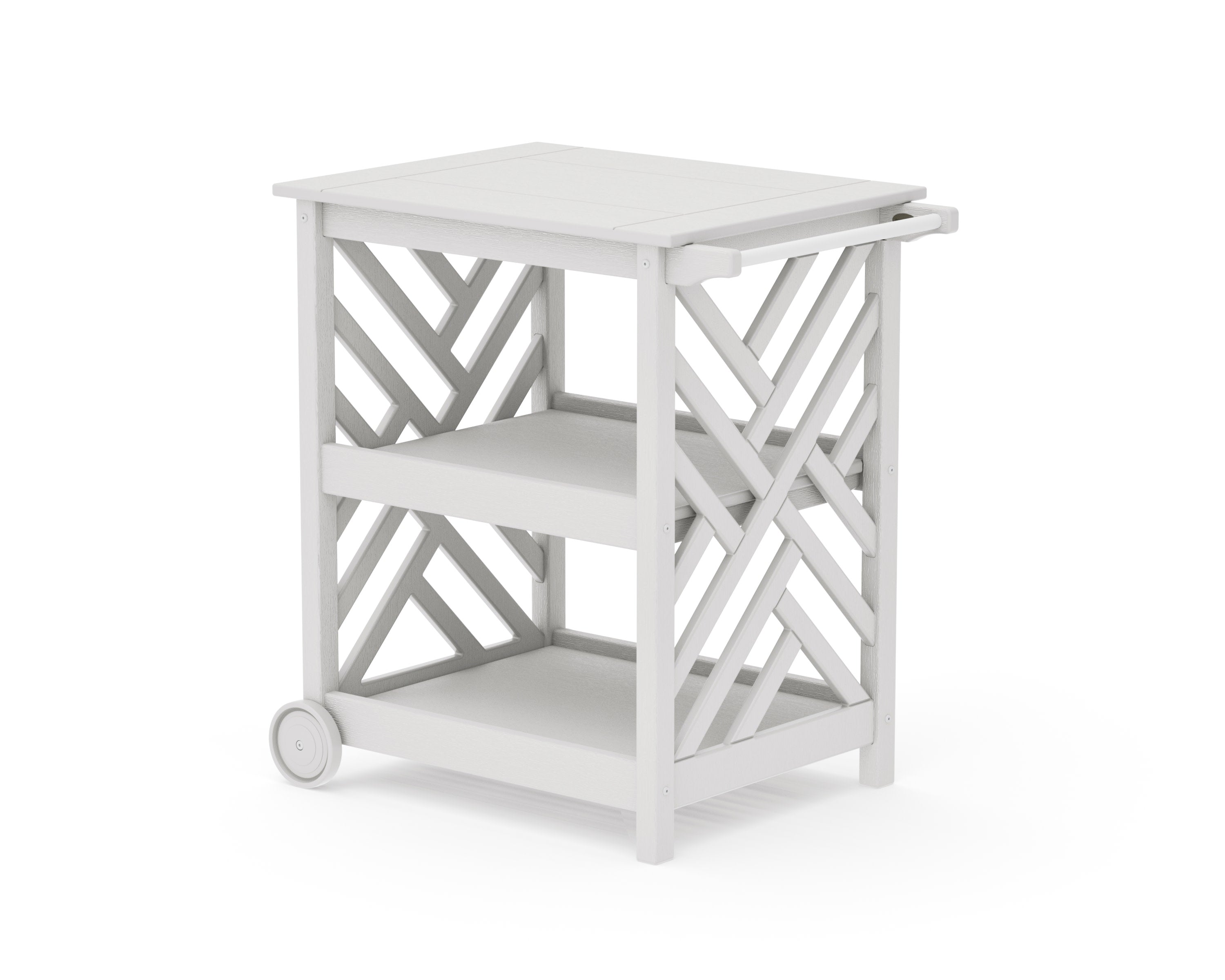 Chippendale Bar Cart in Vintage White