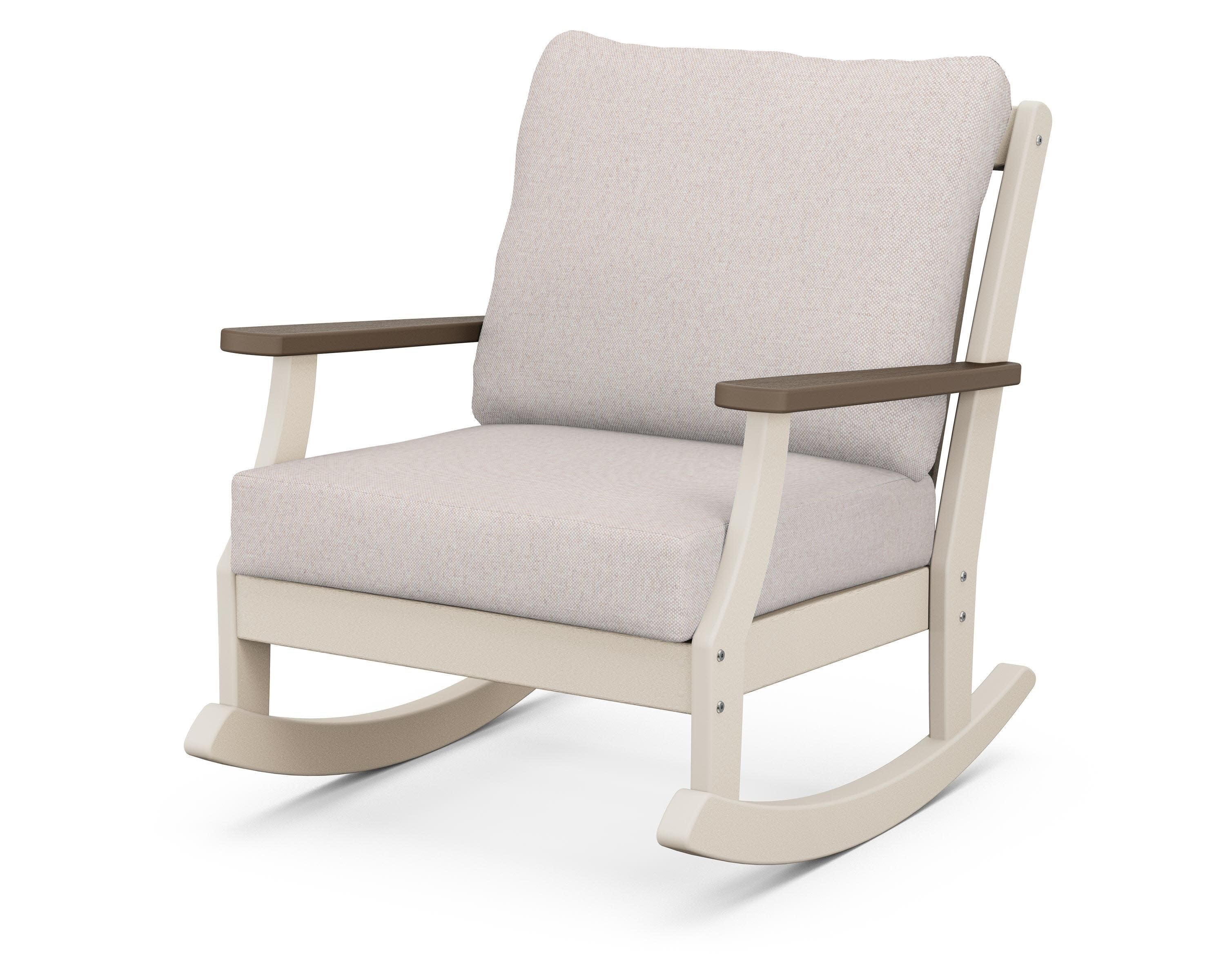 Braxton Deep Seating Rocking Chair in Sand / Kona / Dune Burlap