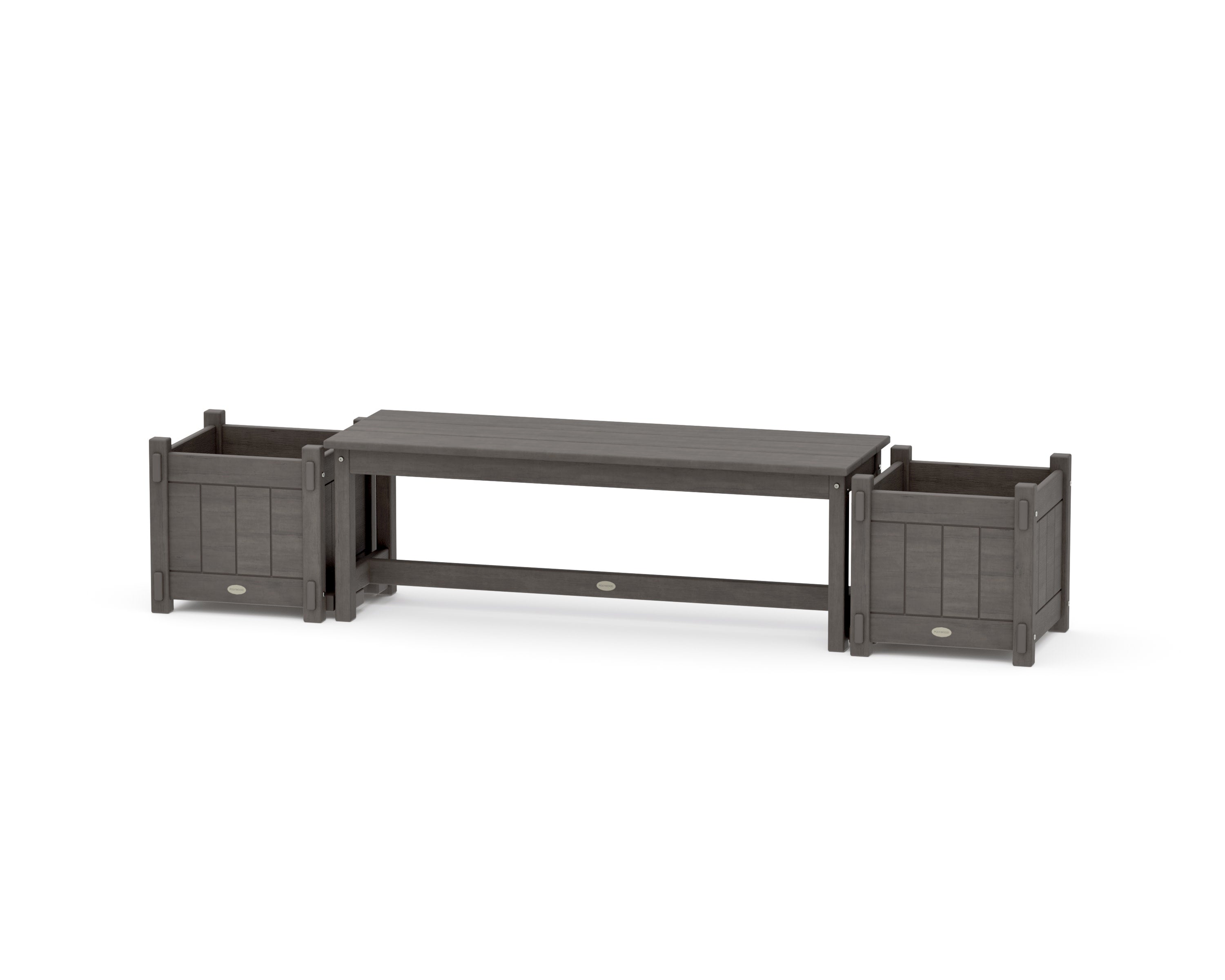 48" Vineyard Straight Planter Bench Set in Driftwood