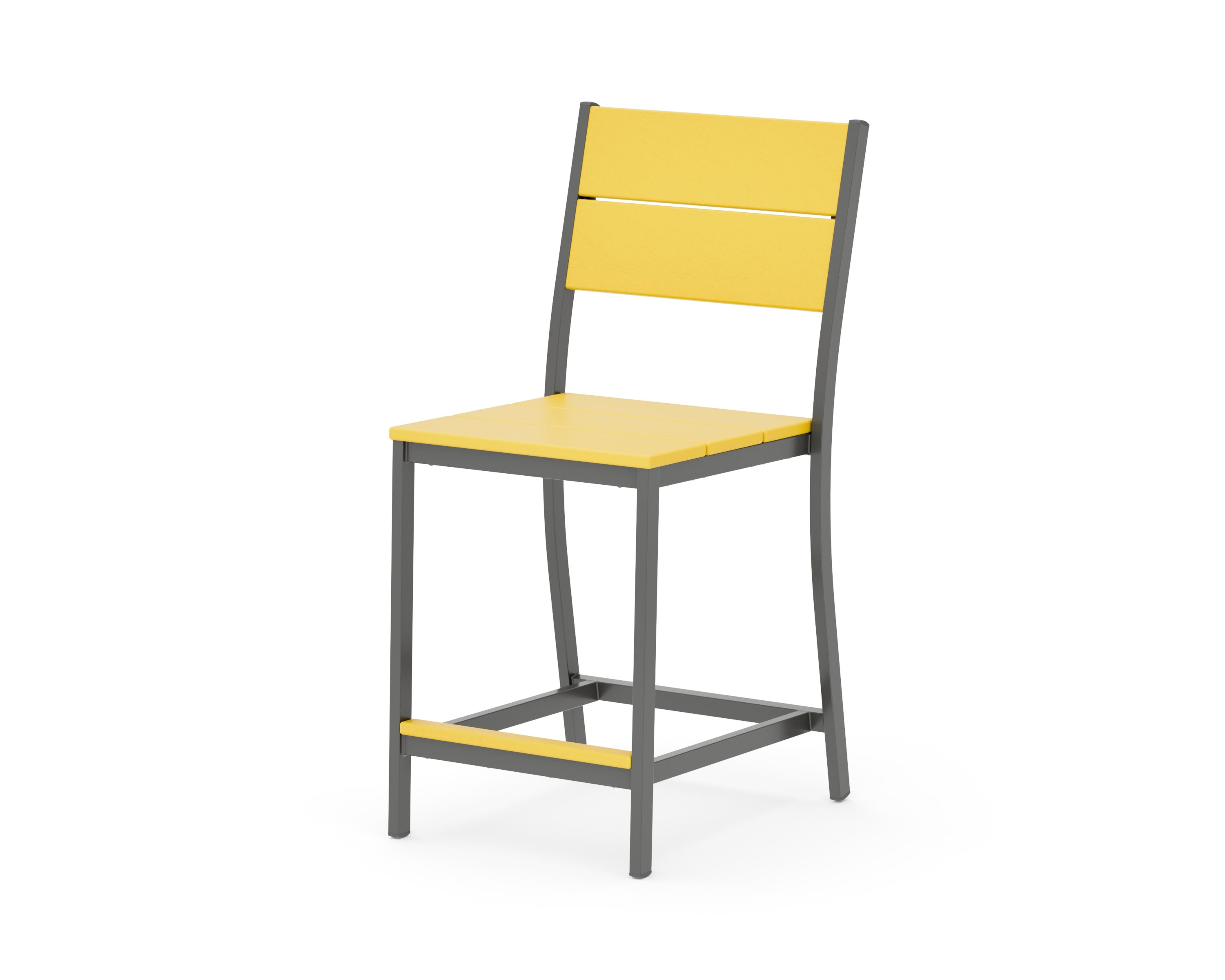 Main Street Counter Side Chair in Charcoal / Lemon