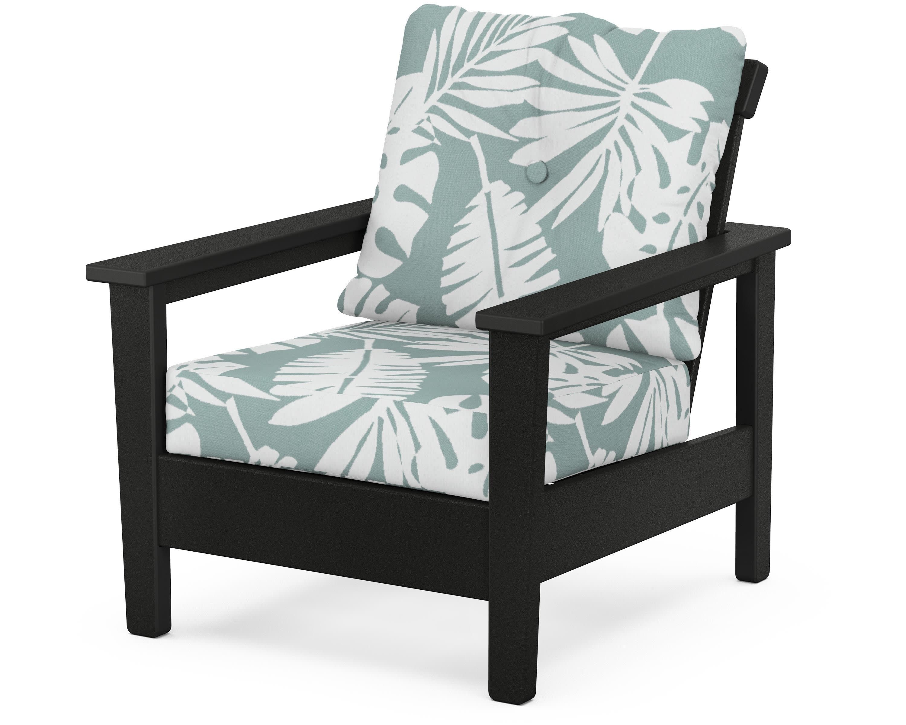 Prescott Deep Seating Chair in Black / Leaf Glacier Spa