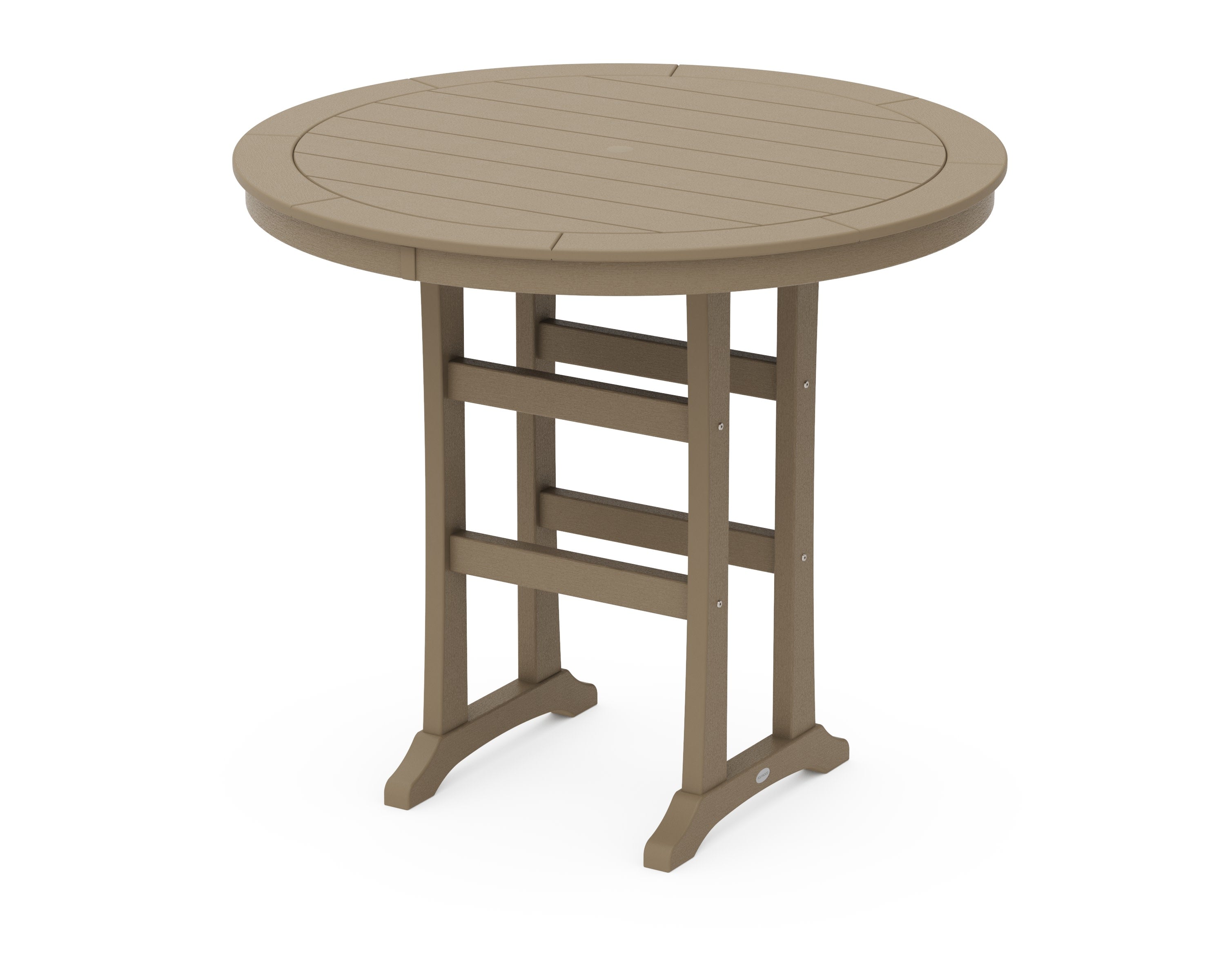 Nautical Trestle 48" Round Bar Table in Vintage Sahara