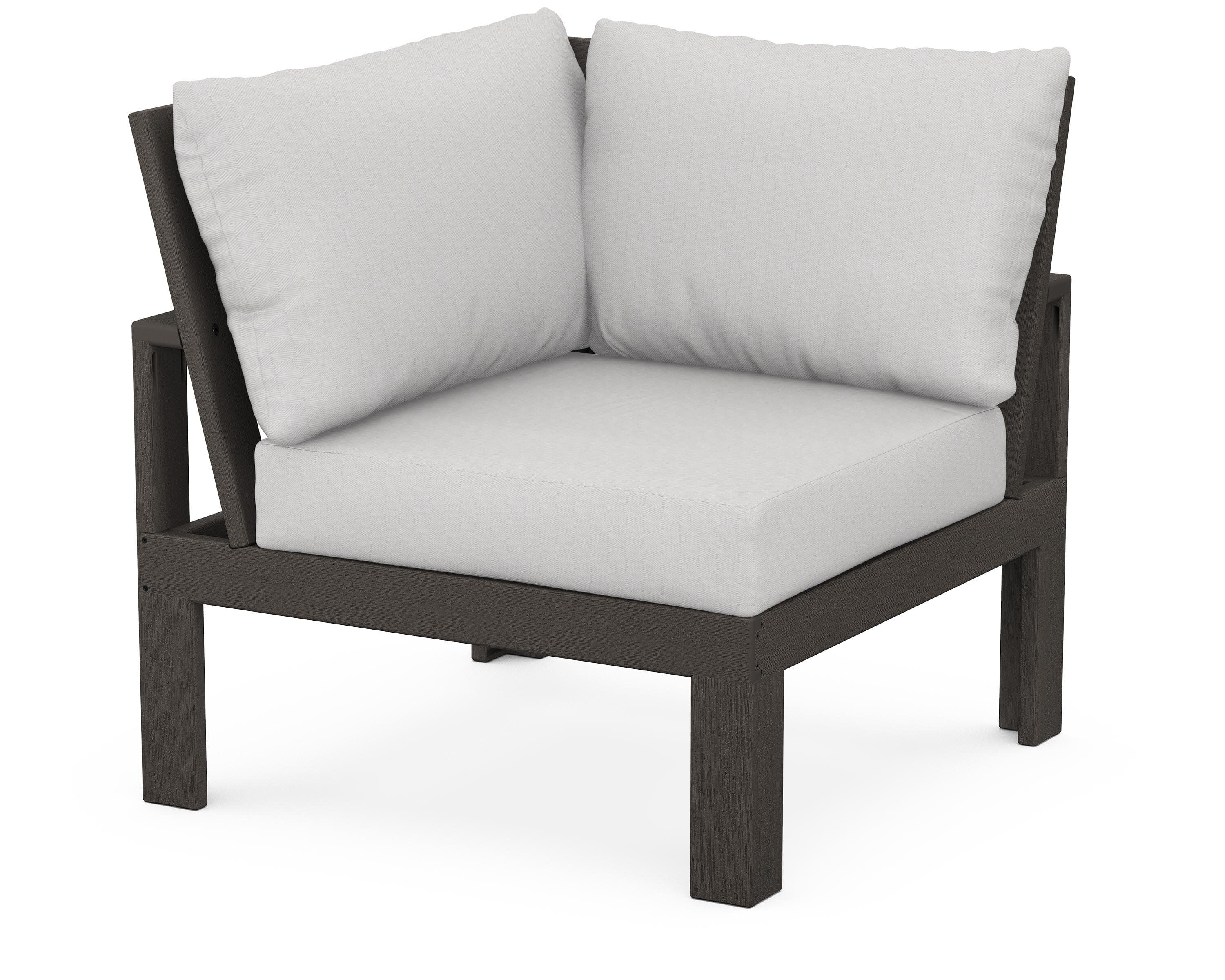 Modular Corner Chair in Vintage Coffee / Diamond in the Rough