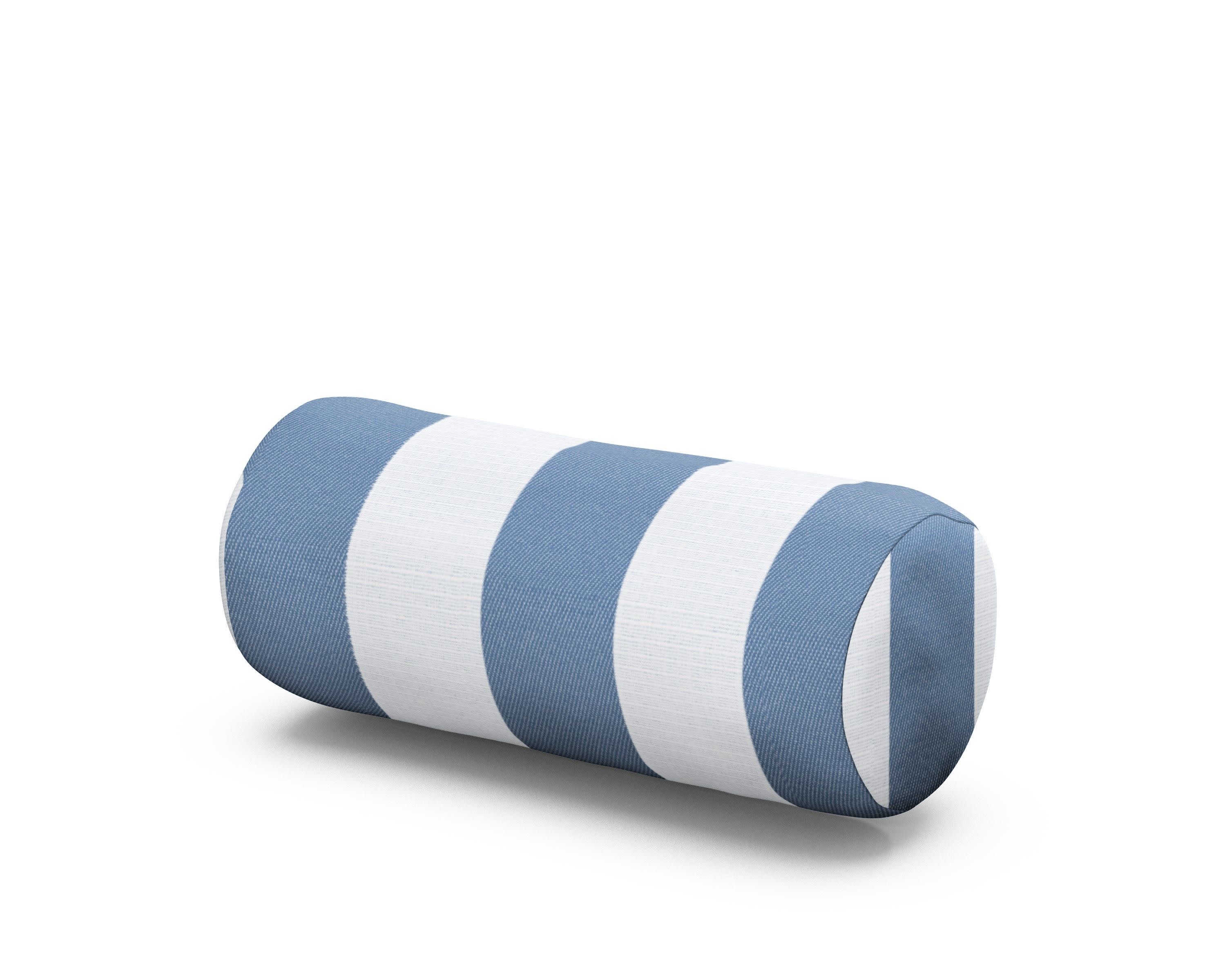 Headrest Pillow - Extended One Strap in Cabana Stripe Sky Blue