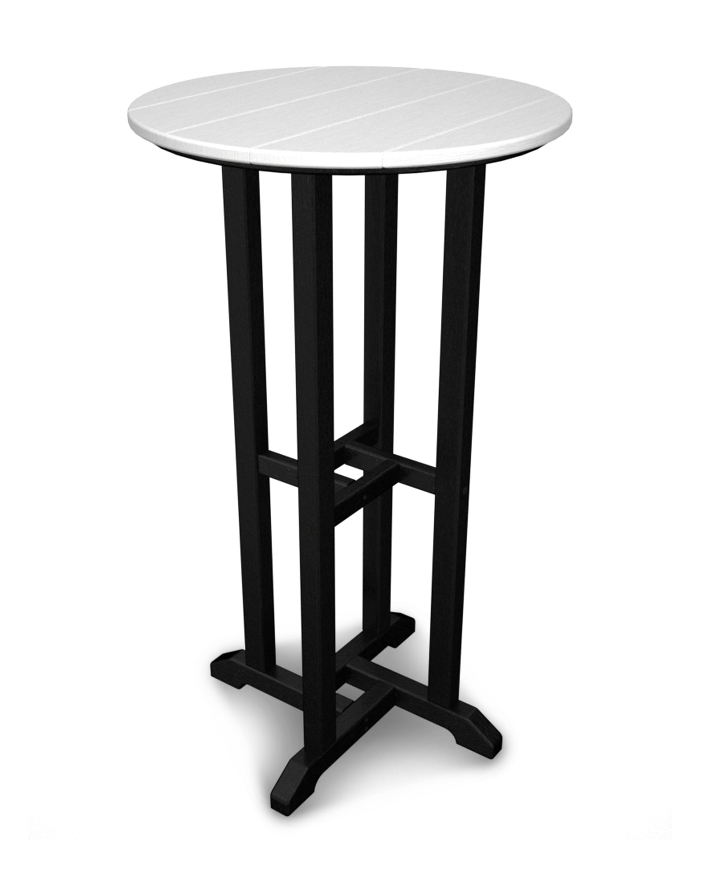 Contempo 24" Round Bar Table in Black / White