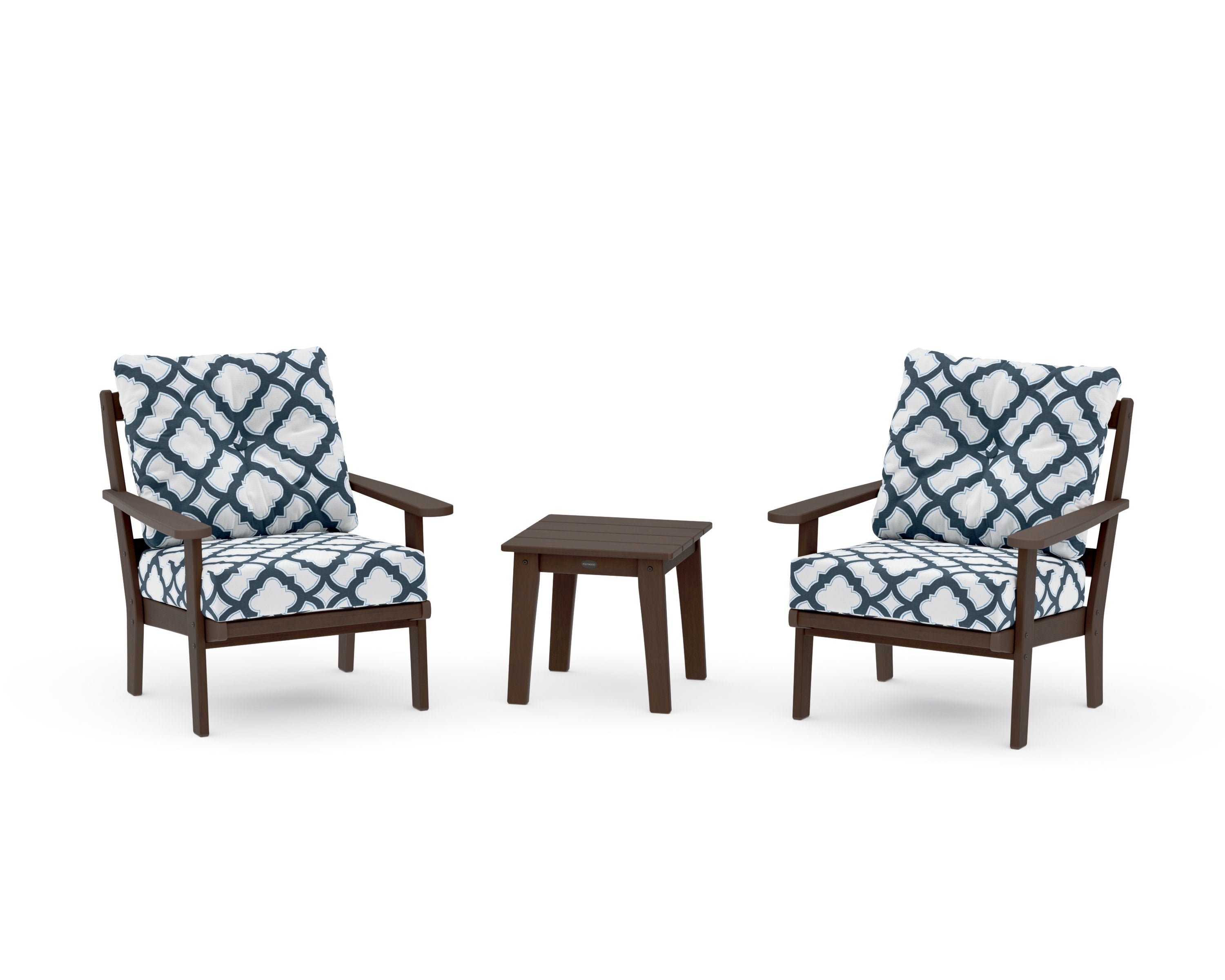 Mission 3-Piece Deep Seating Set in Kona / Trellis Marine Indigo