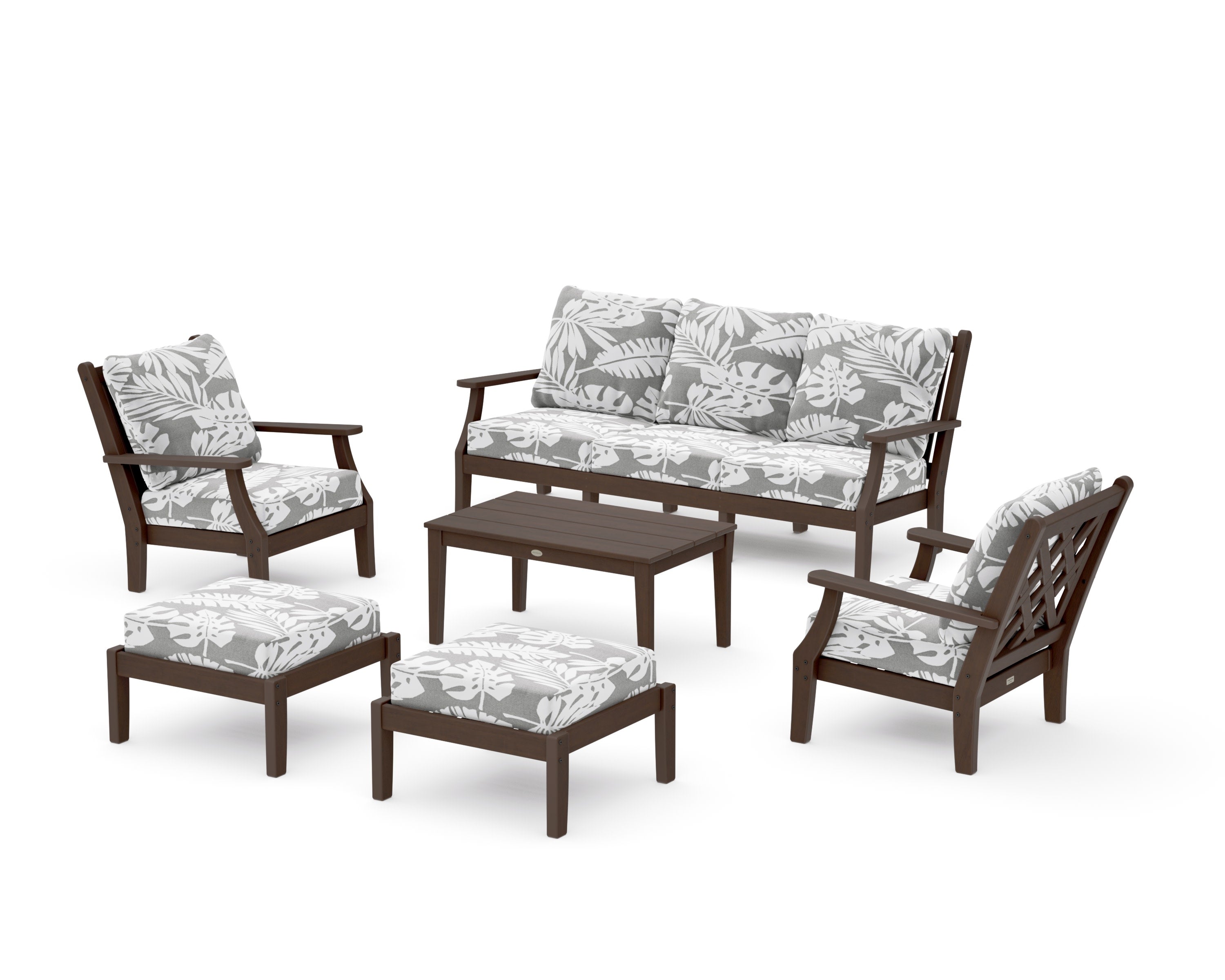 Wovendale 6-Piece Lounge Sofa Set in Kona / Leaf Grey Mist