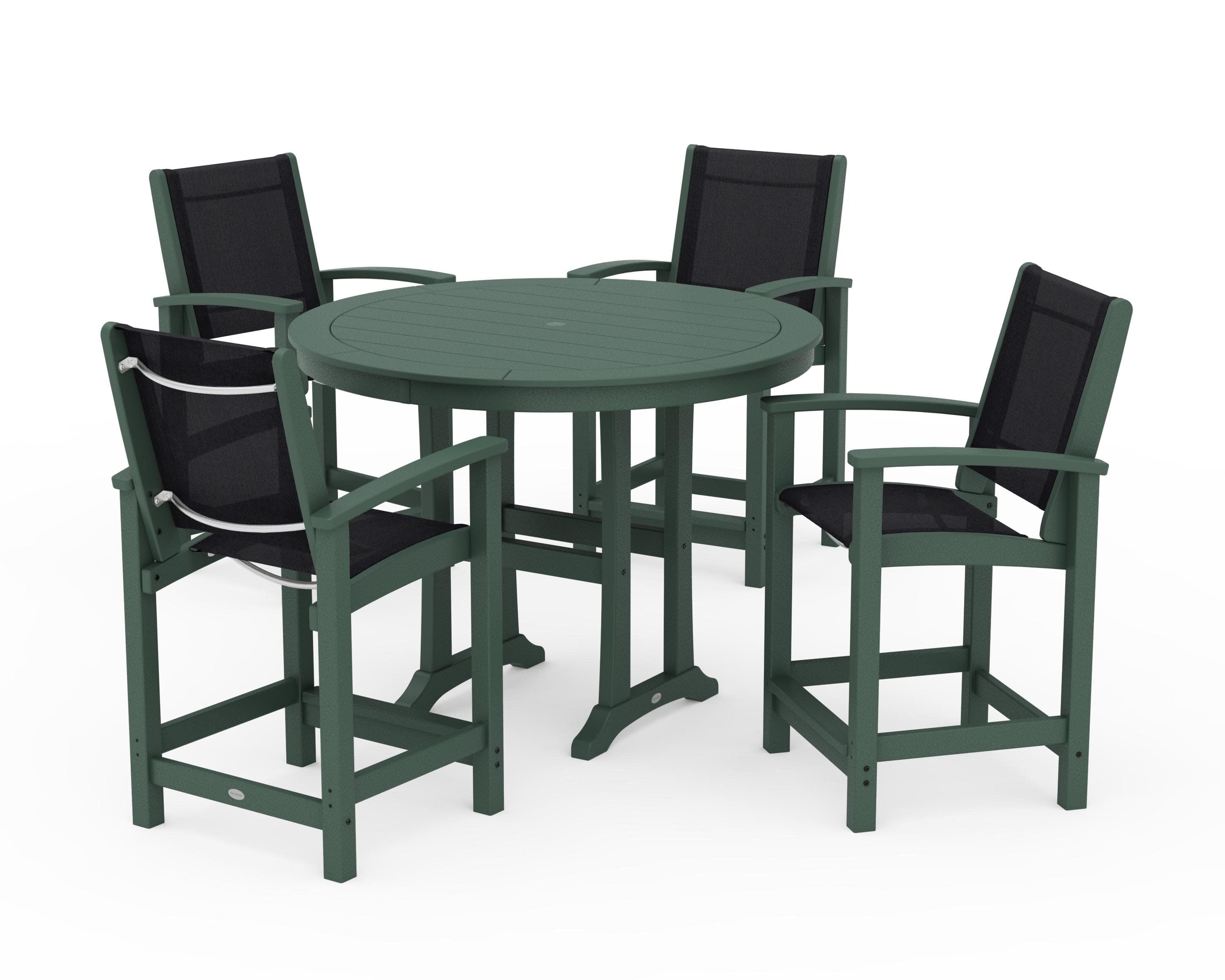 Coastal 5-Piece Counter Set in Green / Black Sling