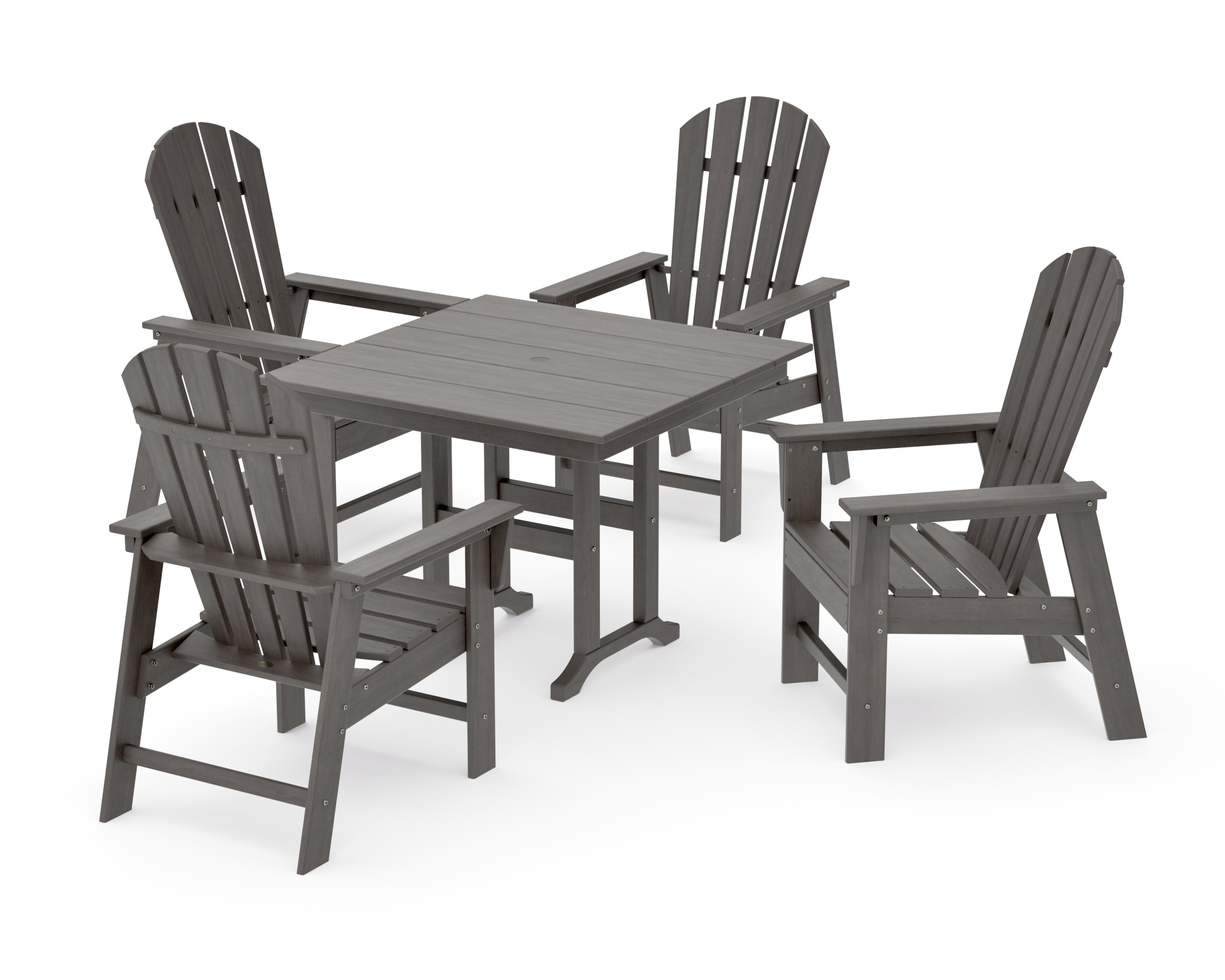 South Beach 5-Piece Farmhouse Dining Set in Driftwood