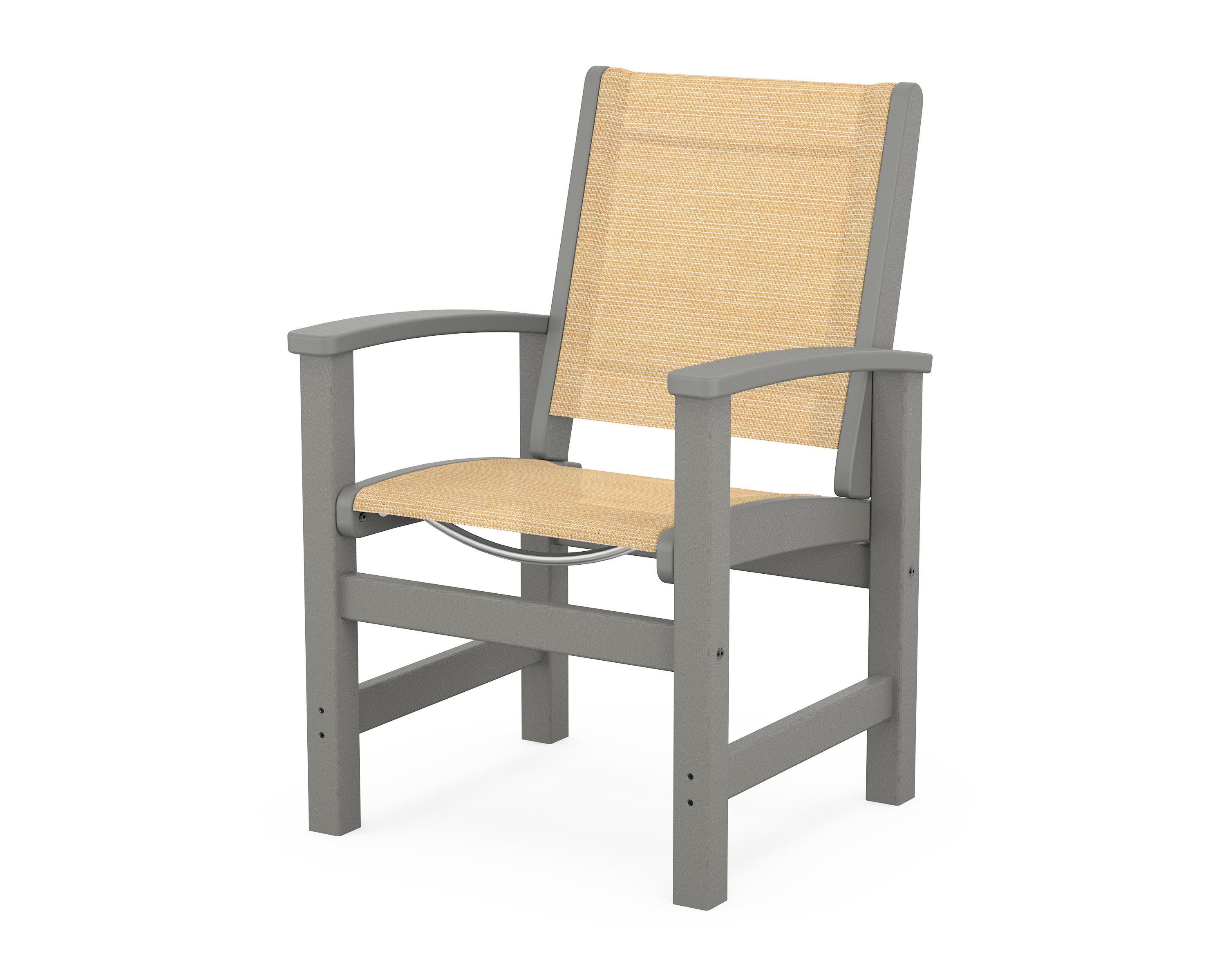 Coastal Dining Chair in Slate Grey / Dupioni Apricot Sling
