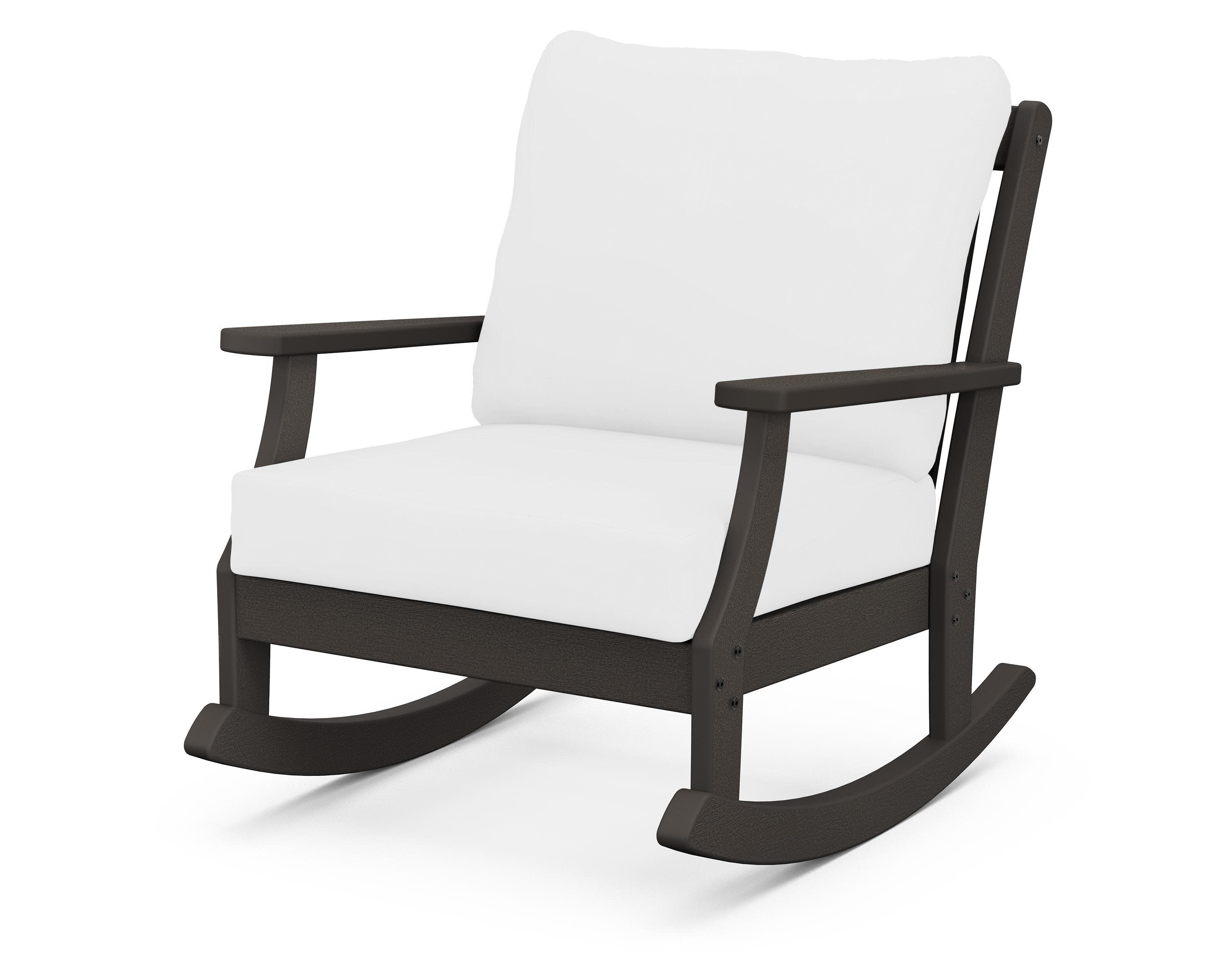 Braxton Deep Seating Rocking Chair in Vintage Coffee / Natural