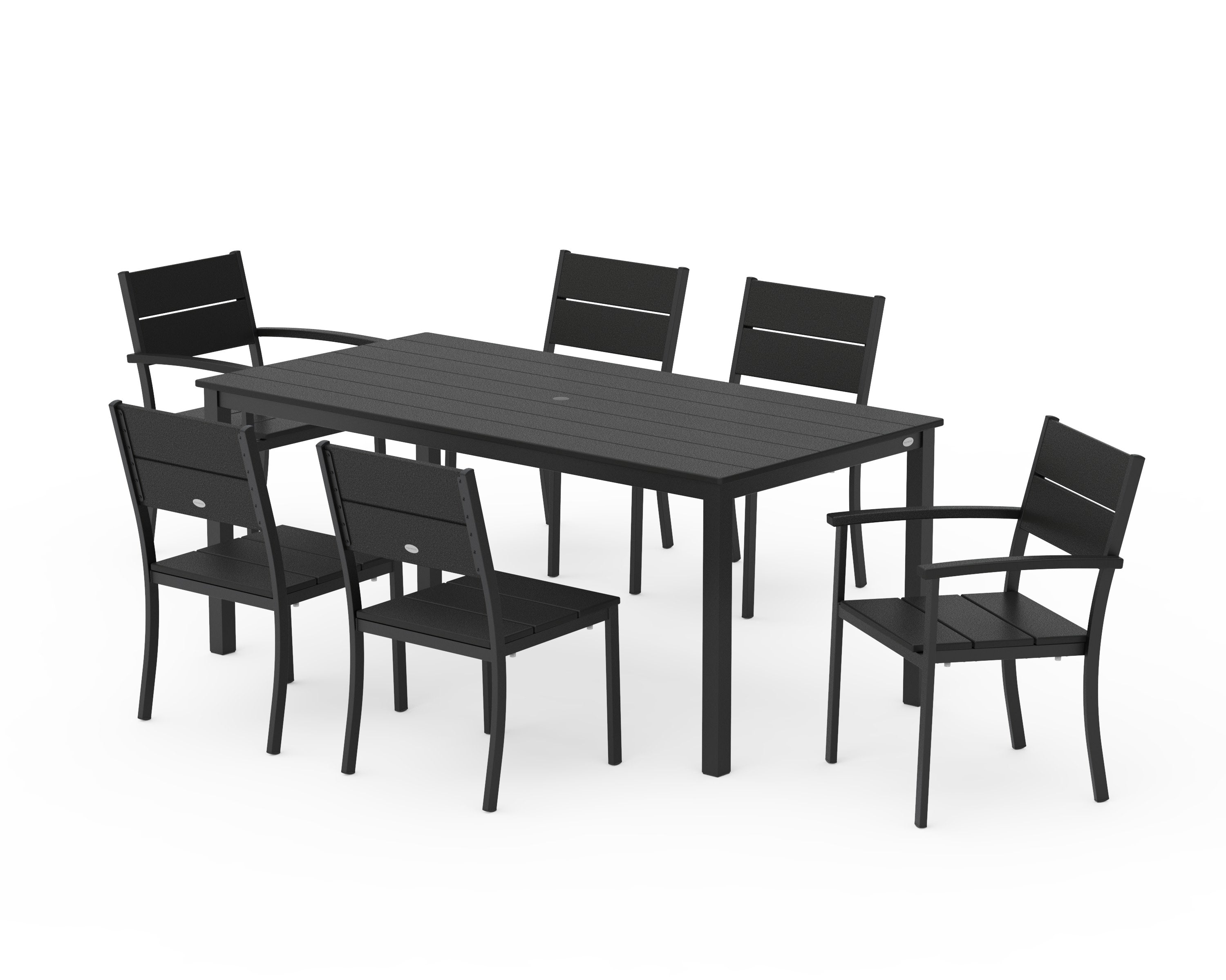 Main Street 7-Piece Dining Set in Black / Black