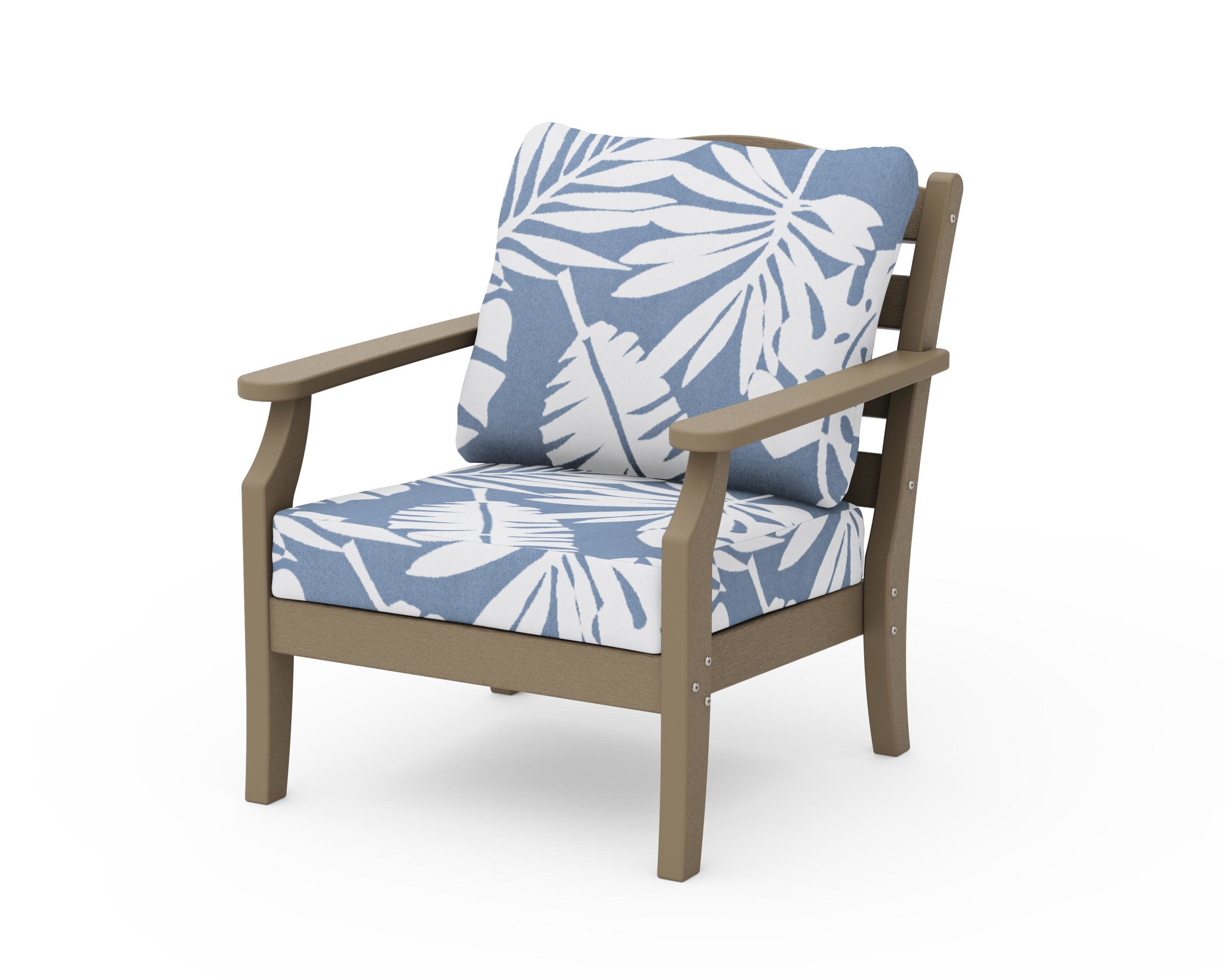 Savannah Deep Seating Chair in Vintage Sahara / Leaf Sky Blue
