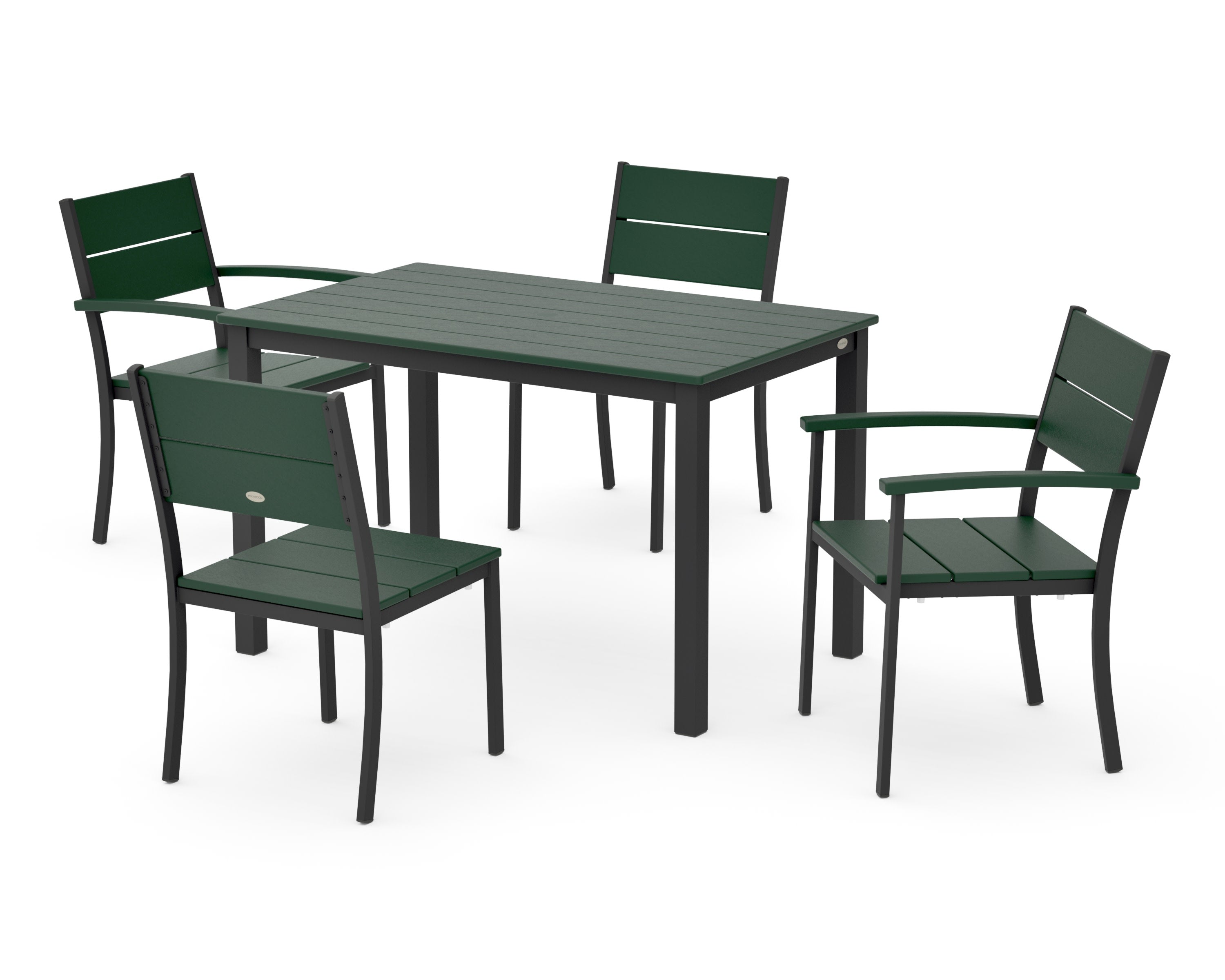 Main Street 5-Piece Dining Set in Black / Green