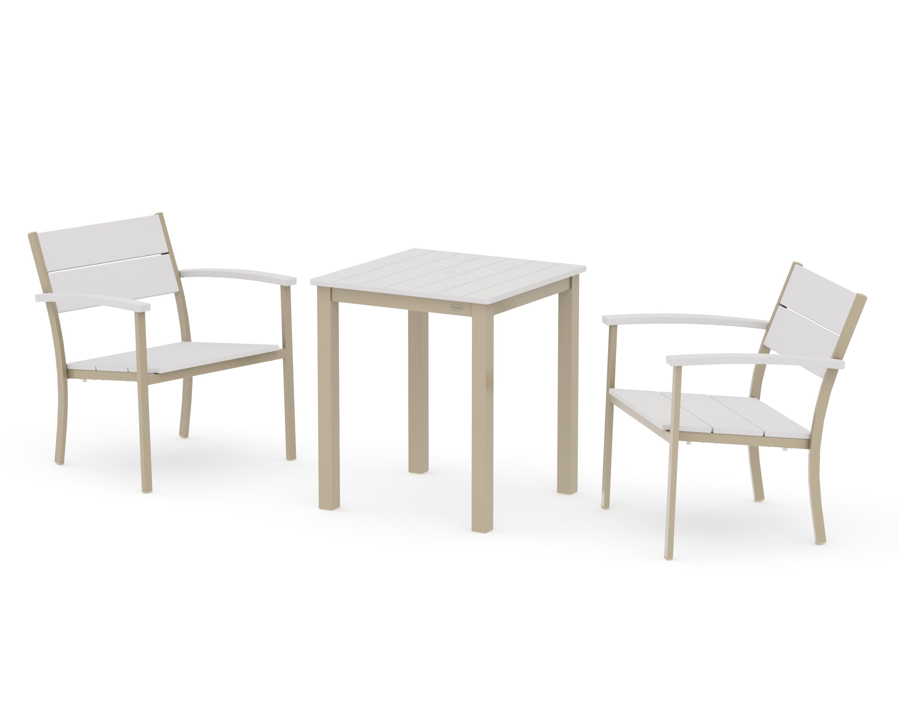 Main Street 3-Piece Square Dining Set in Sand / Vintage White