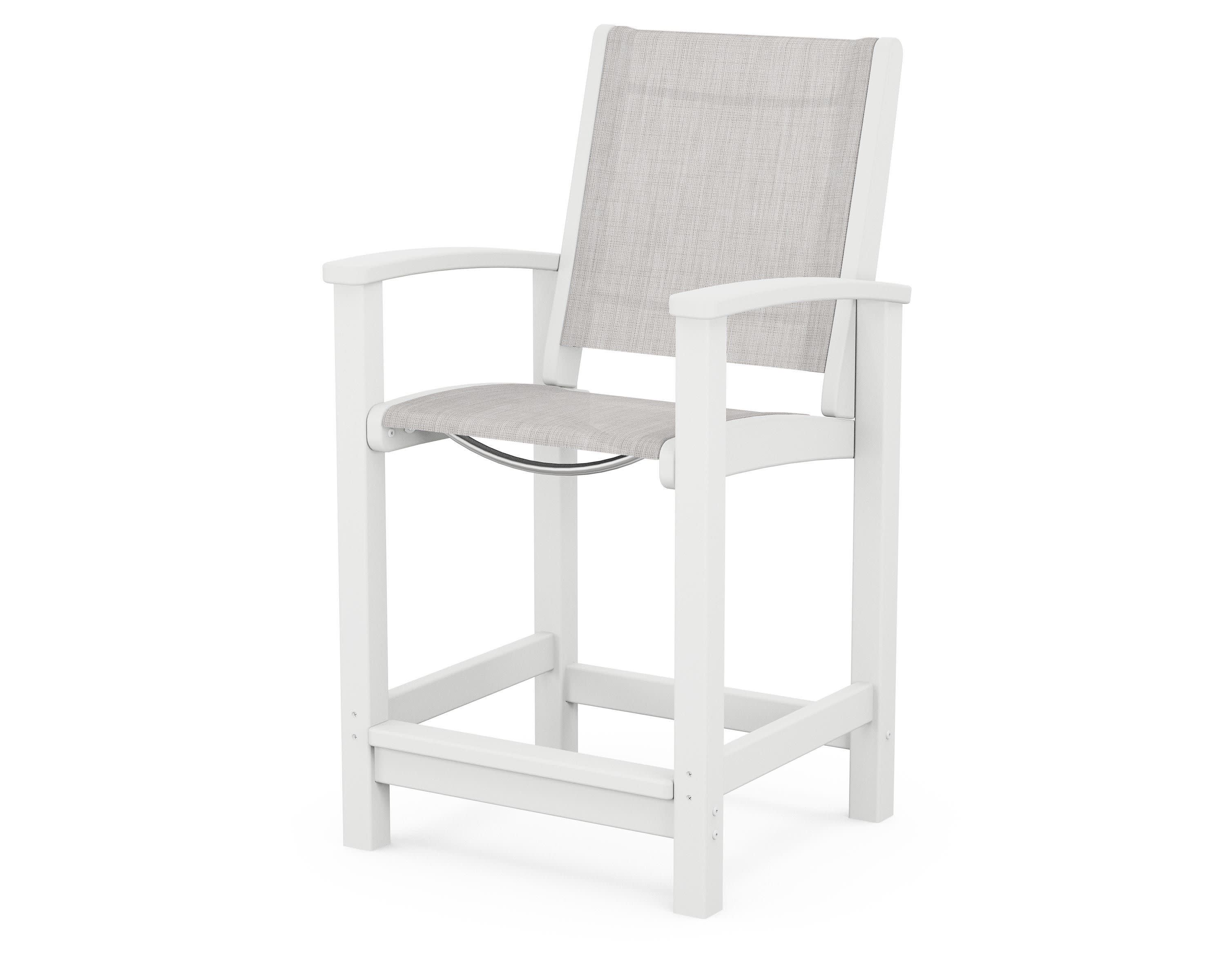 Coastal Counter Chair in White / Parchment Sling