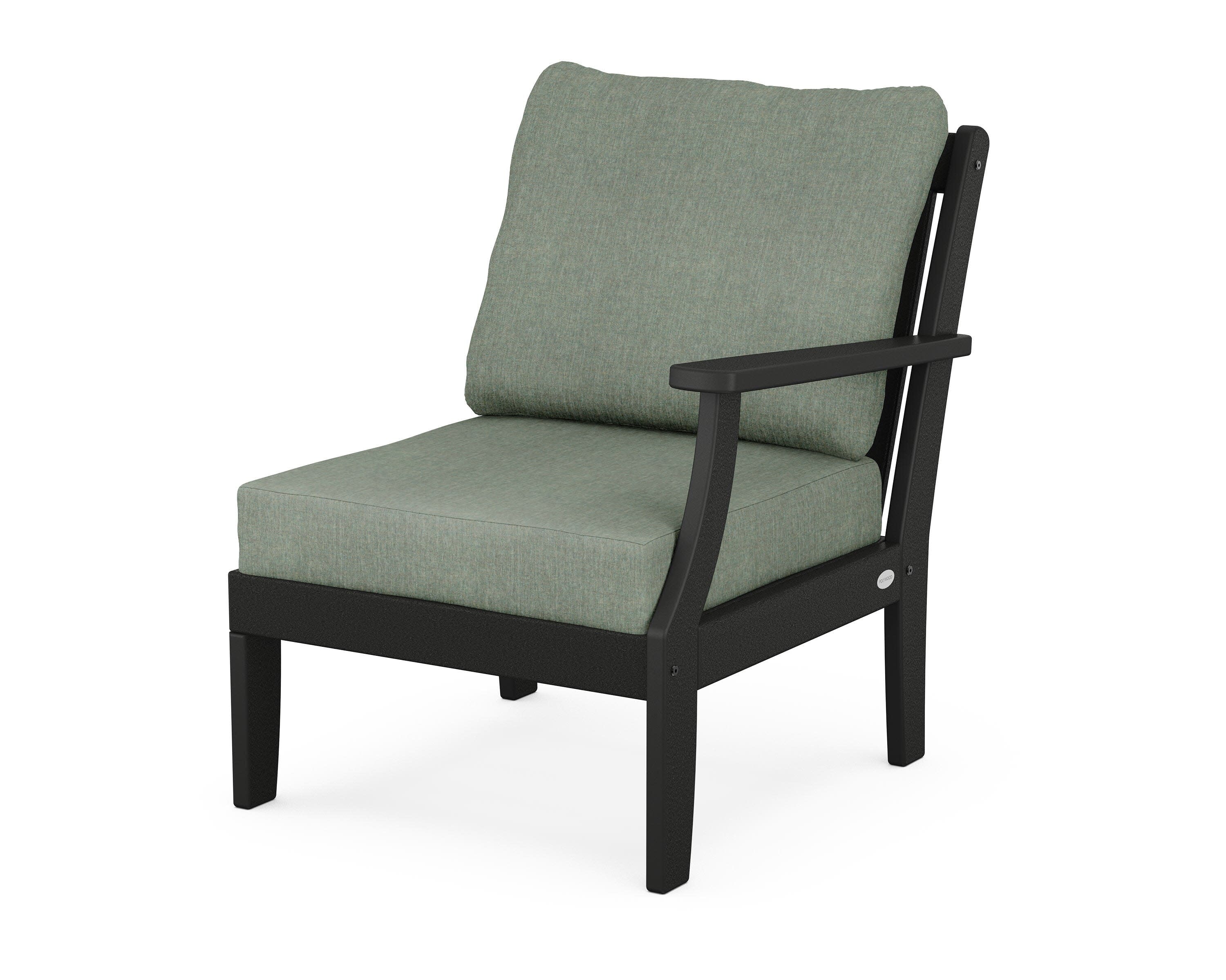 Braxton Modular Right Arm Chair in Black / Cast Sage
