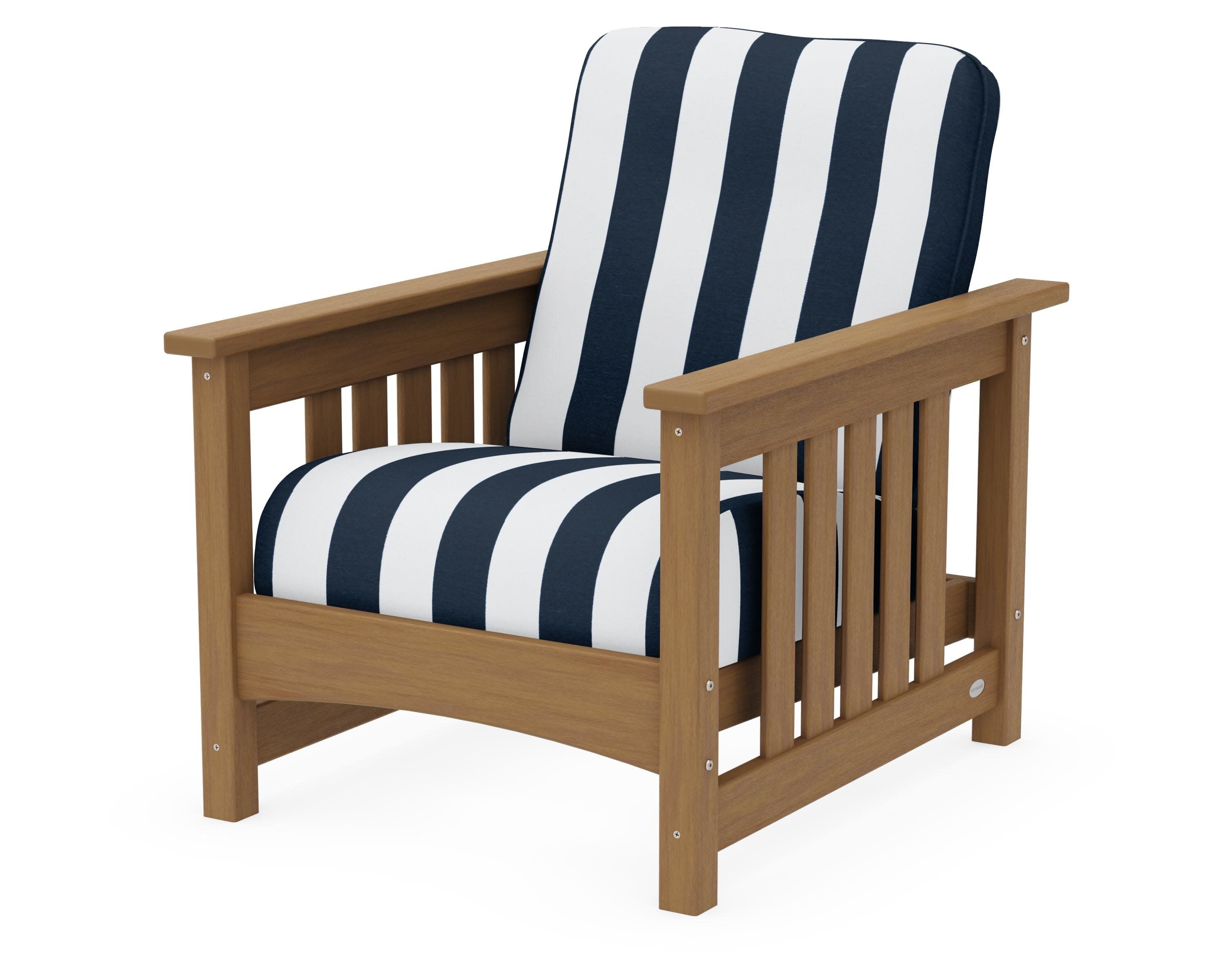 Club Mission Chair in Natural / Cabana Stripe Marine Indigo