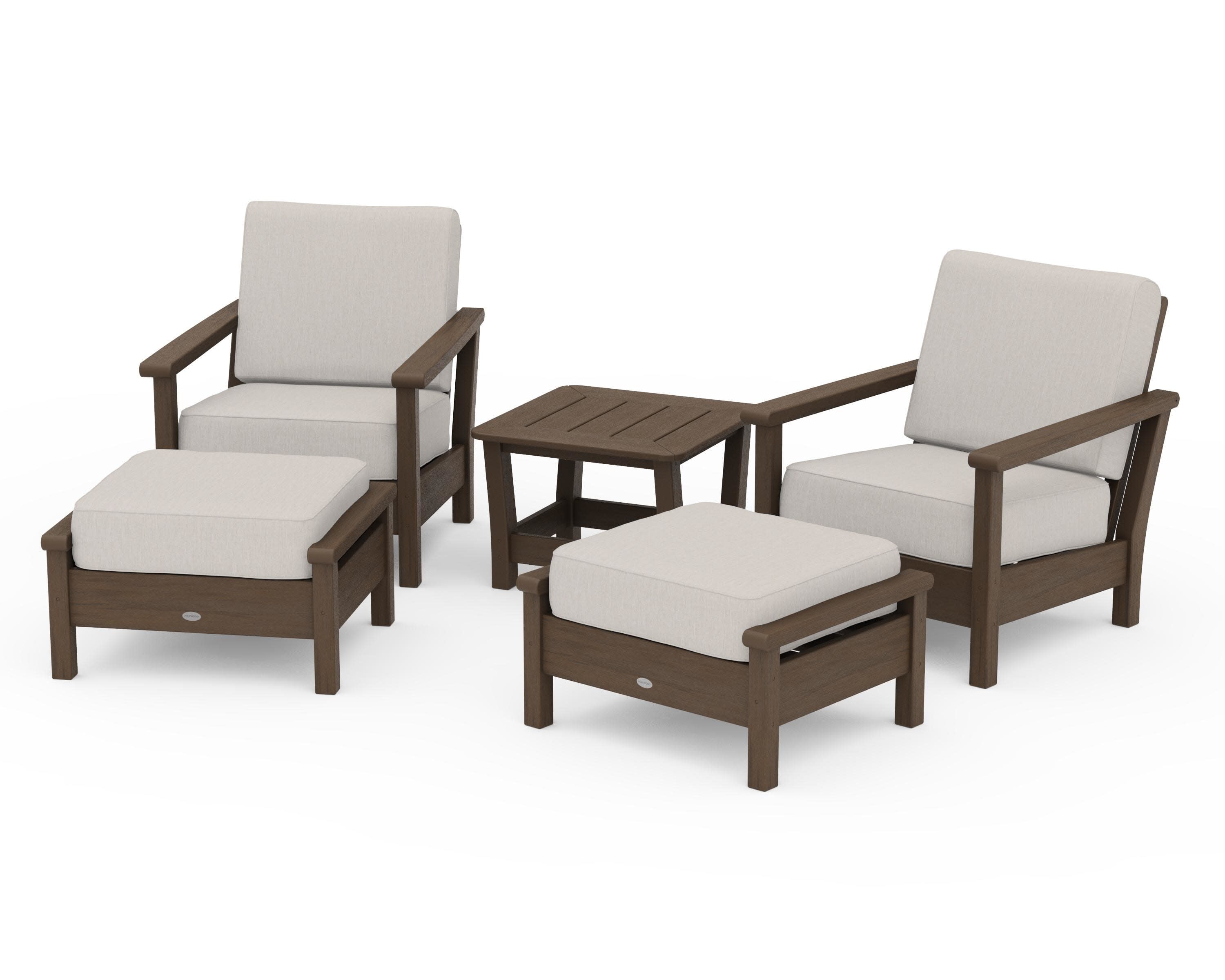 Harbour 5-Piece Deep Seating Chair Set in Kona / Cast Ash