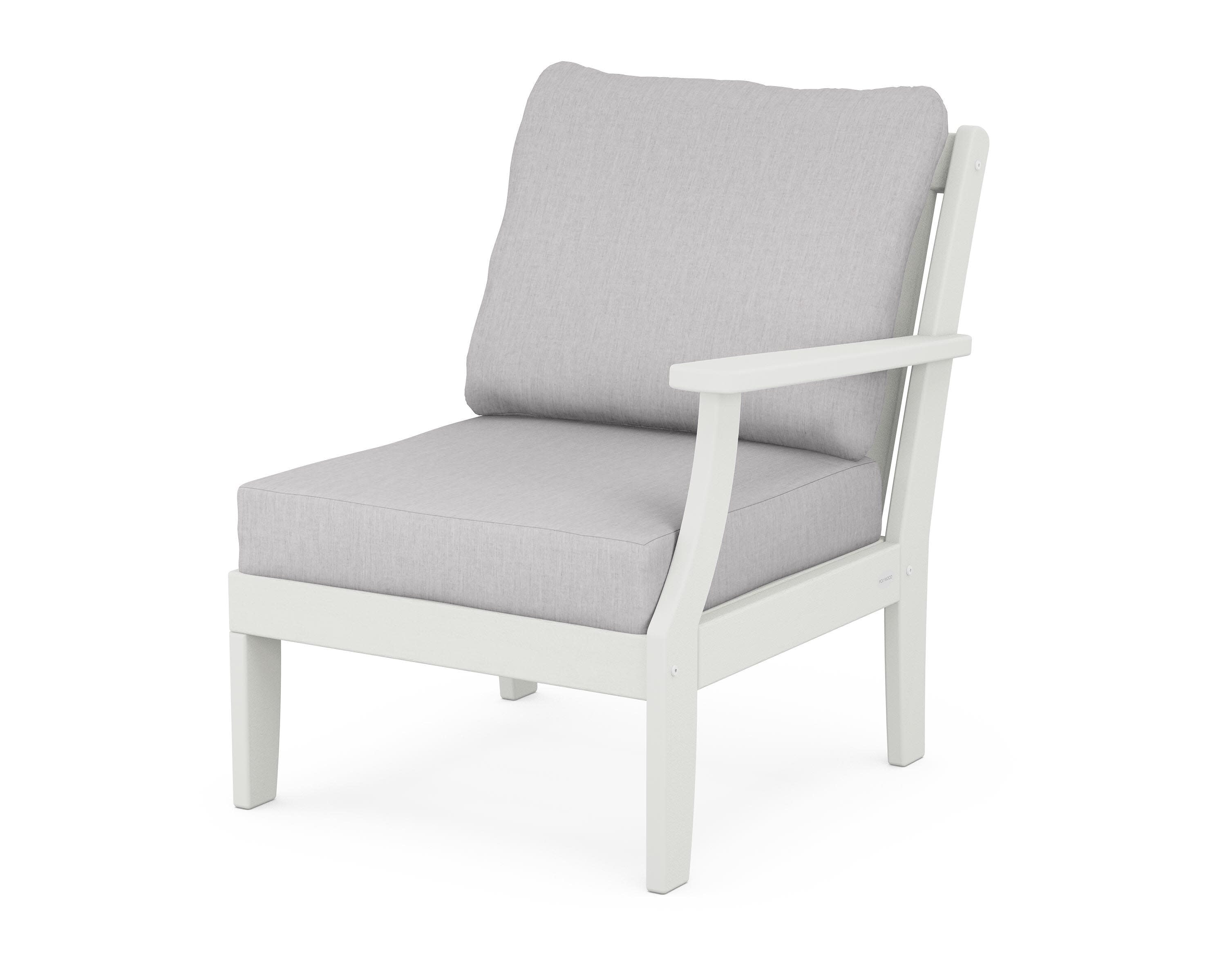 Braxton Modular Right Arm Chair in Vintage White / Granite