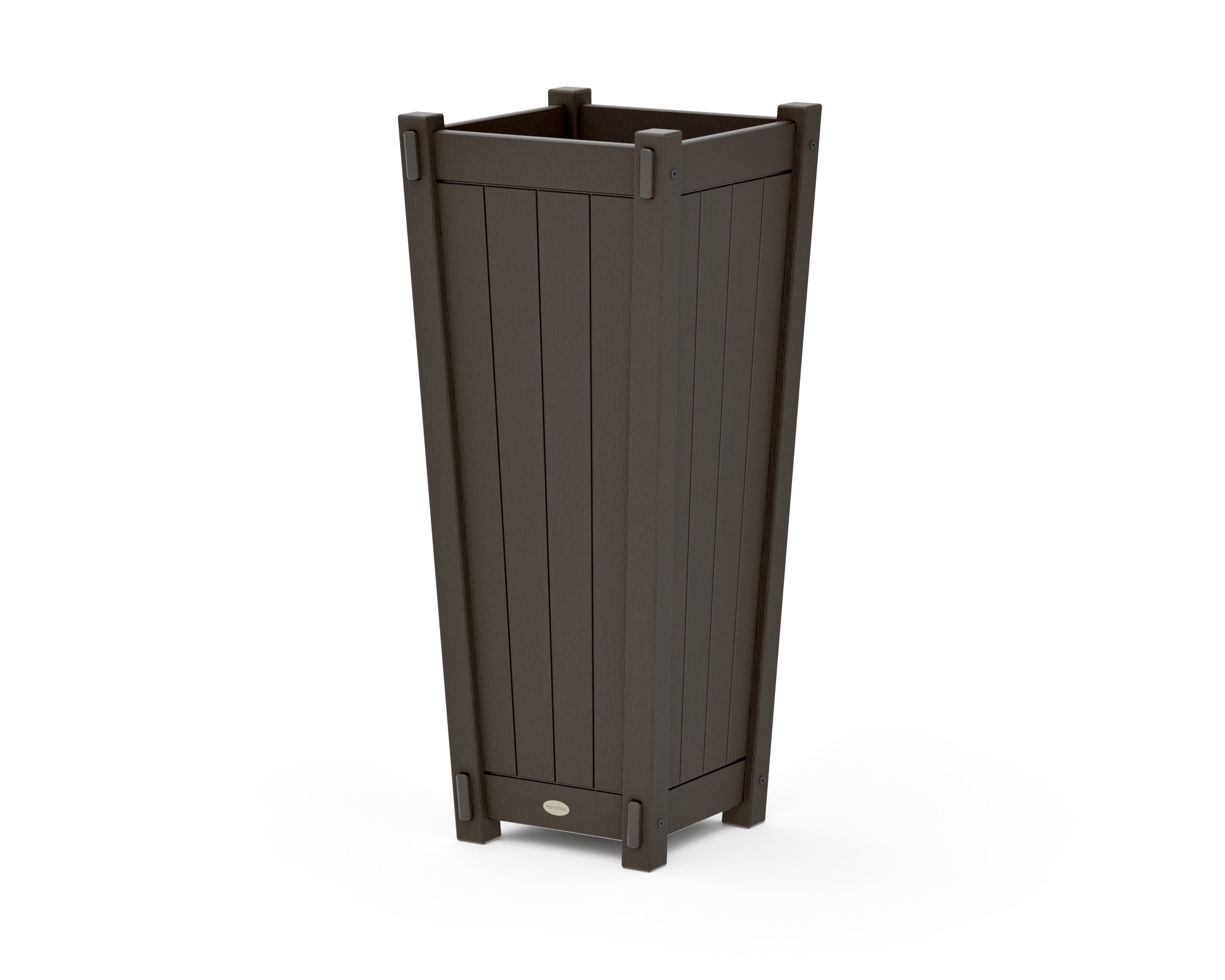 Vineyard Tapered Square Tall Planter Box in Vintage Coffee