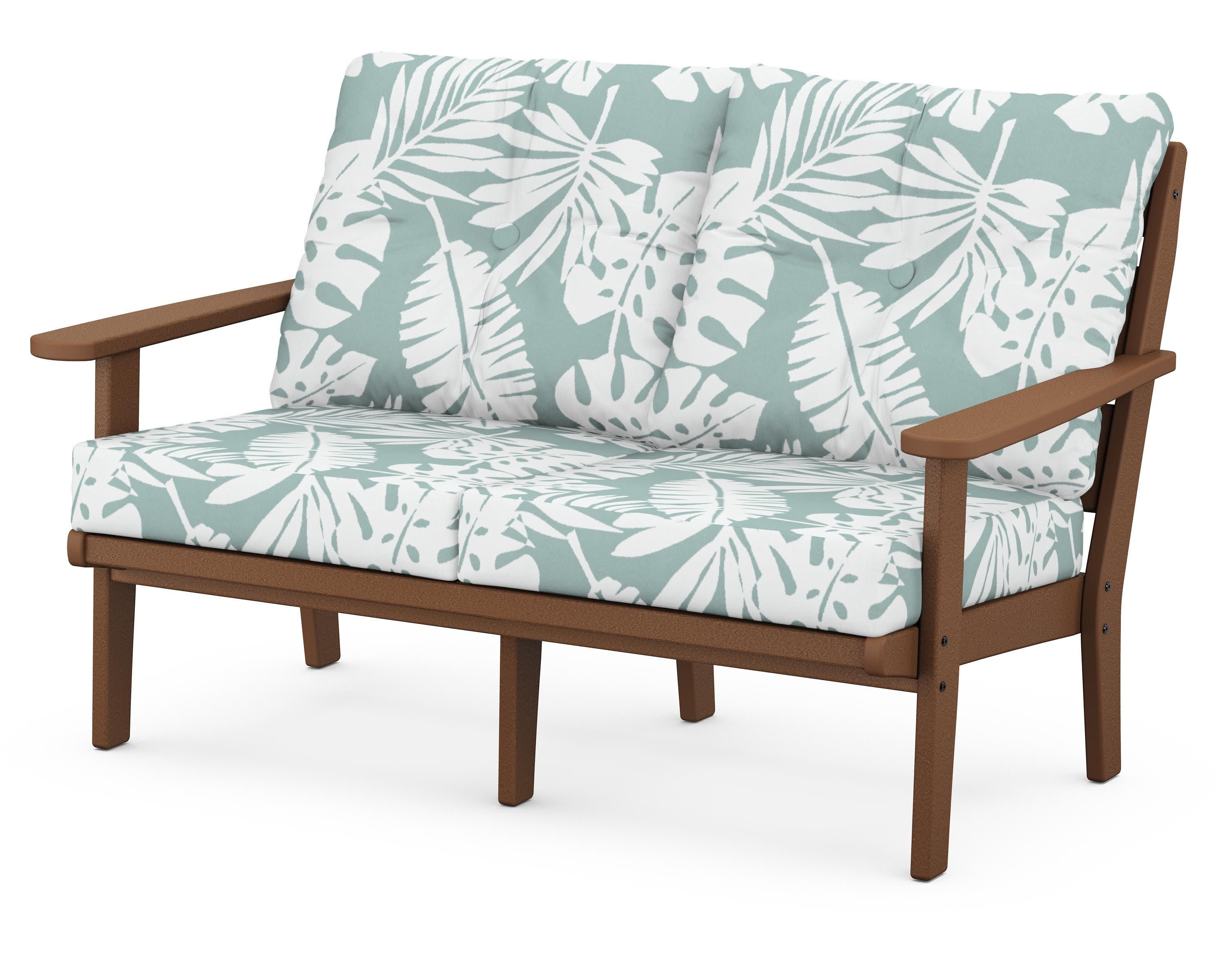 Lakeside Deep Seating Loveseat in Teak / Leaf Glacier Spa