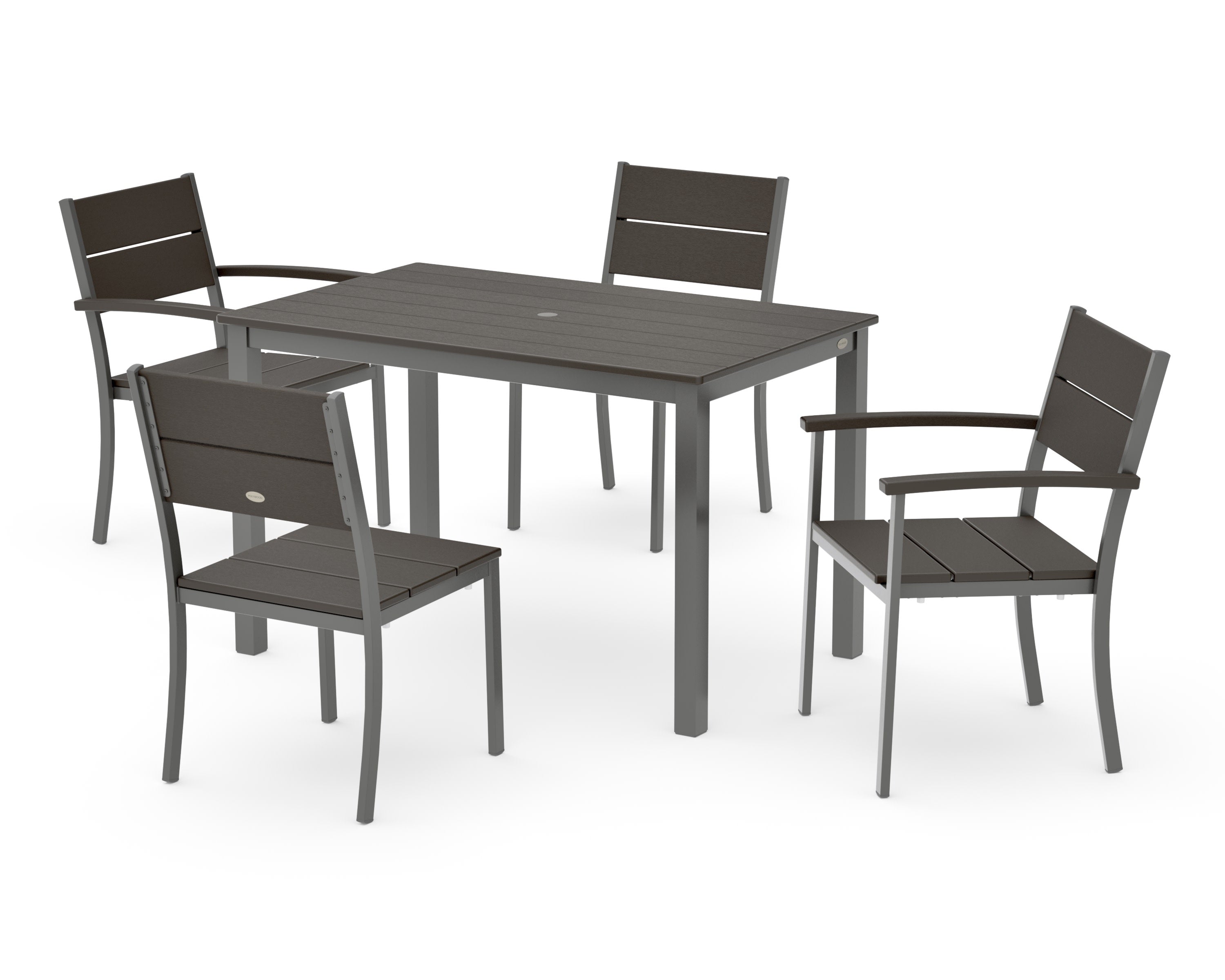 Main Street 5-Piece Dining Set in Charcoal / Vintage Coffee