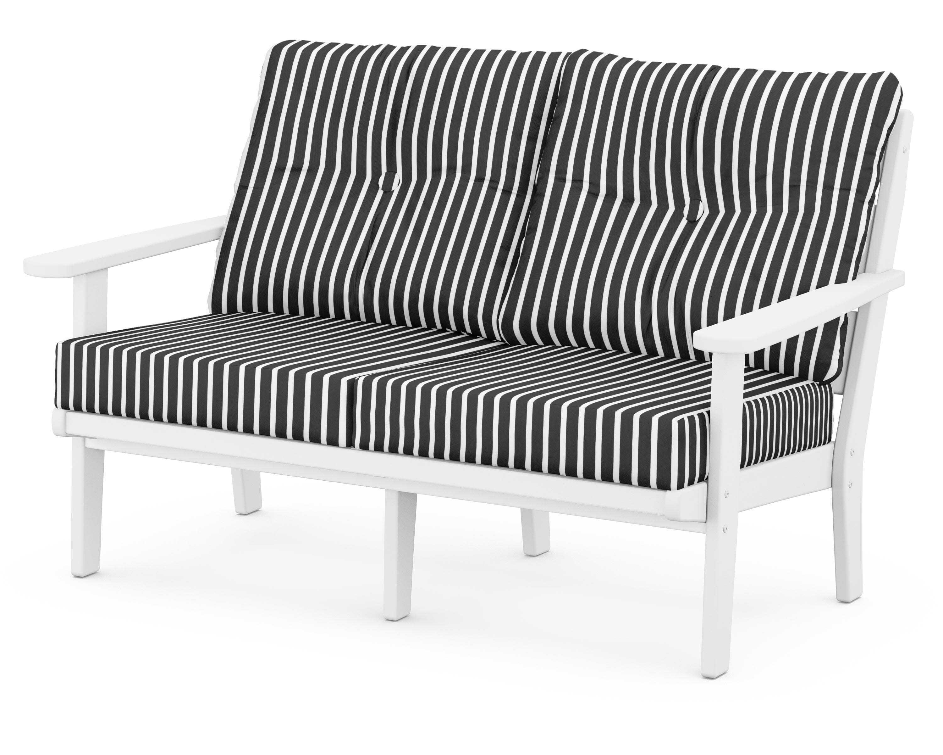 Lakeside Deep Seating Loveseat in White / Shore Classic