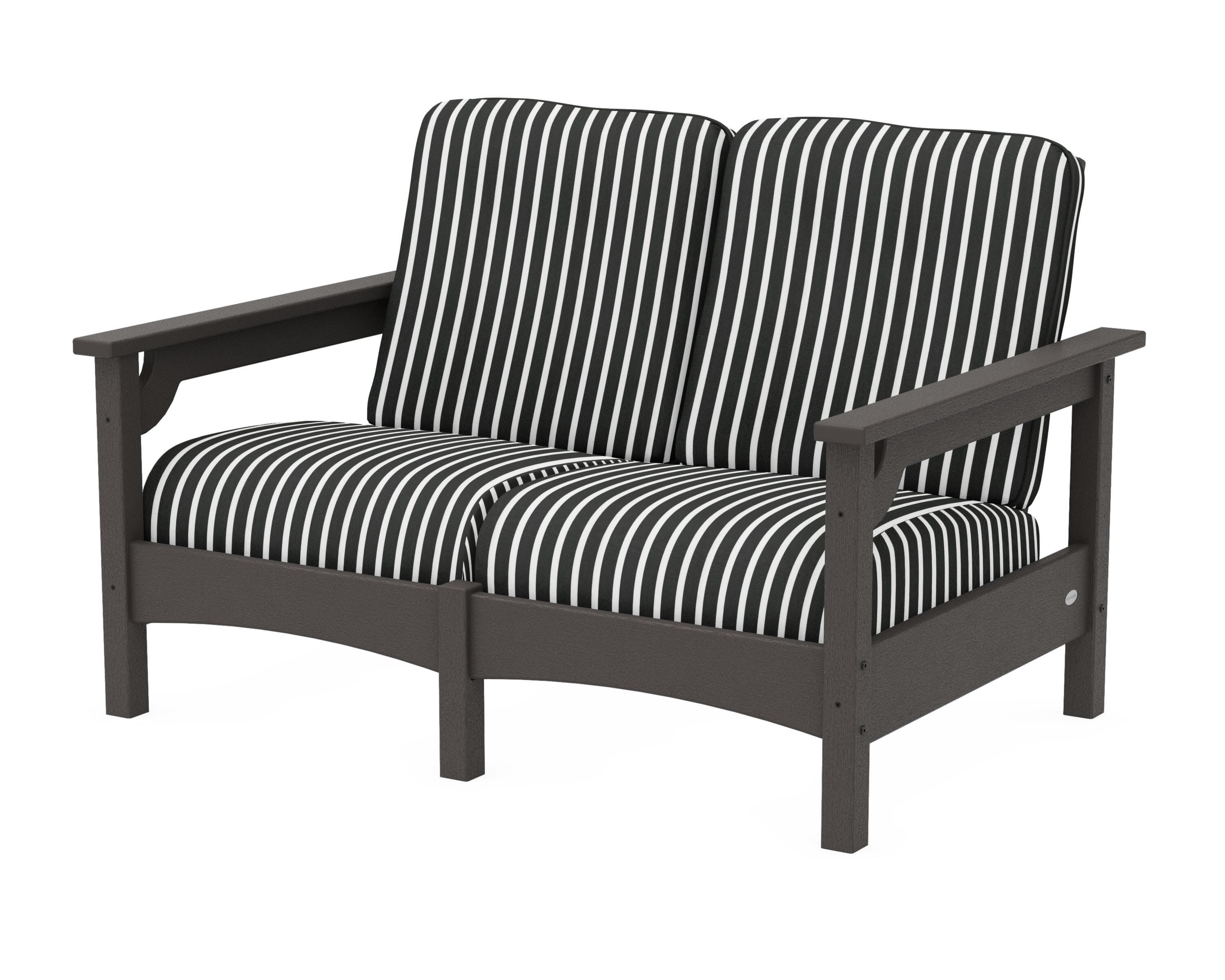 Club Loveseat in Vintage Coffee / Shore Classic